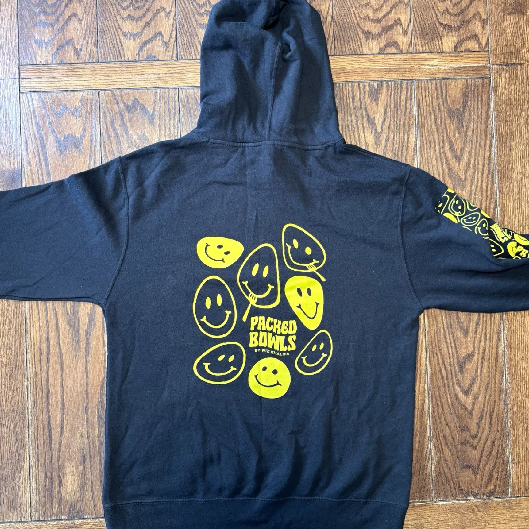 Champion Wiz Khalifa Hoodie Black And Yellow Packed Bowls Food Size Large Hooded Size US L / EU 52-54 / 3 - 5 Thumbnail