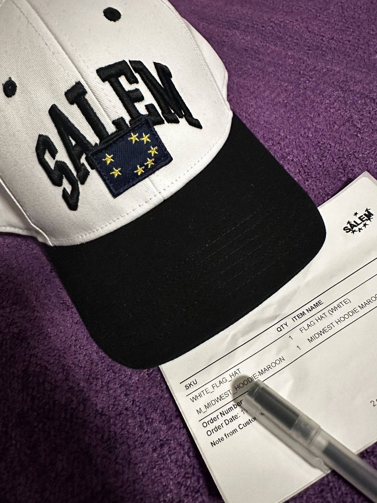 S4LEM S4LEM Salem Flag Cap White EU Size ONE SIZE - 4 Thumbnail