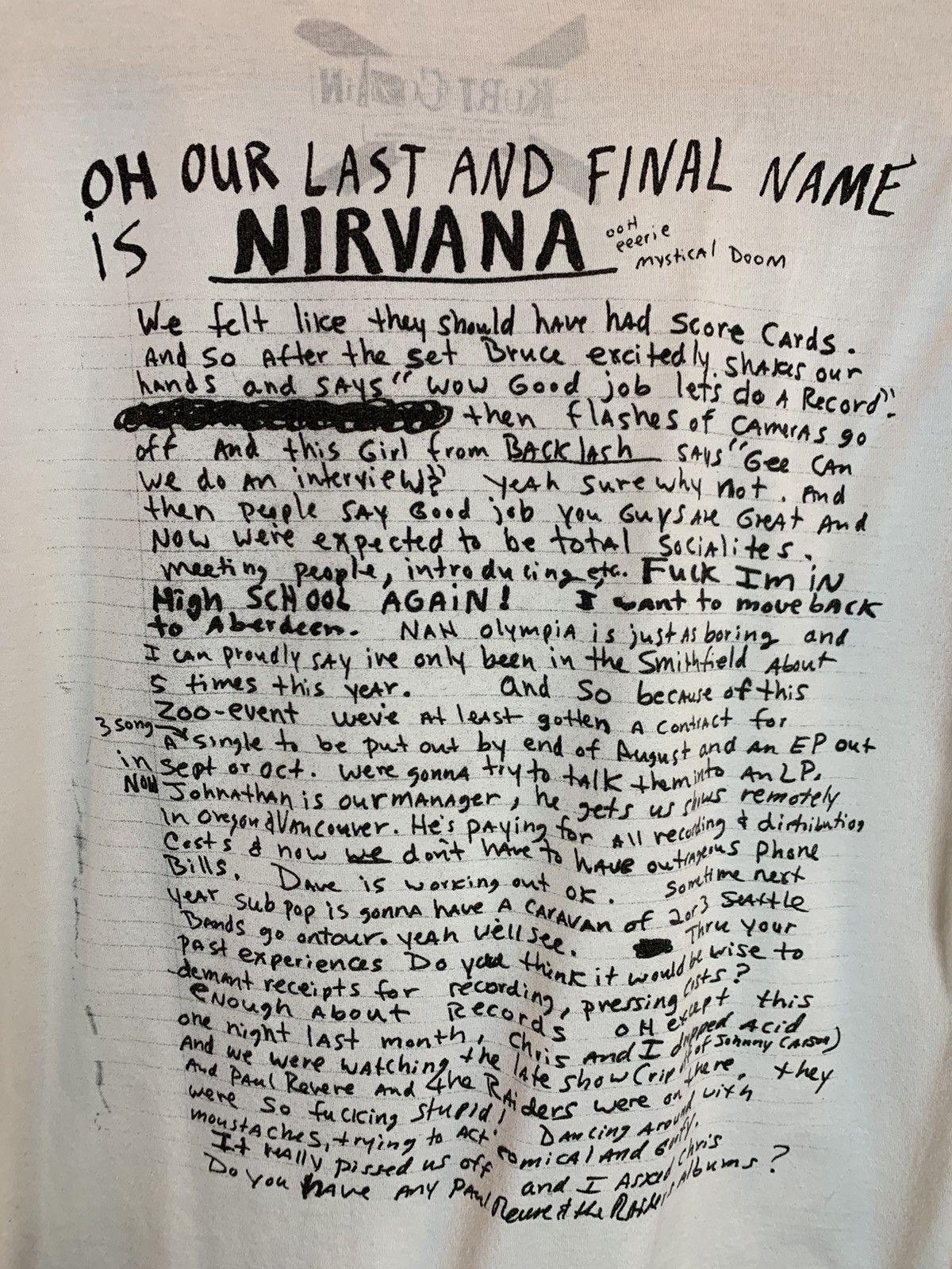 Band Tees × Hysteric Glamour *RARE* Hysteric Glamour Kurt Cobain Nirvana Love Buzz Shirt Size US S / EU 44-46 / 1 - 4 Thumbnail