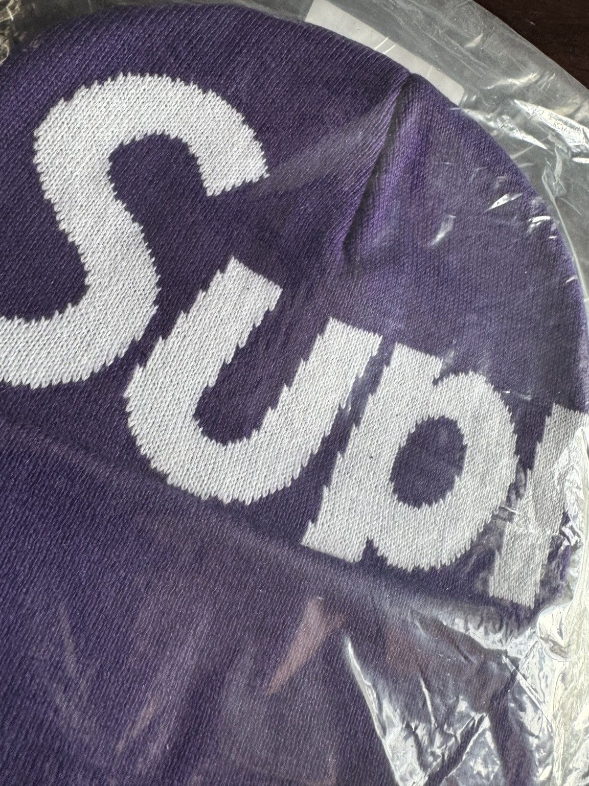 Supreme Supreme Big Logo Beanie Purple Size ONE SIZE - 2 Thumbnail