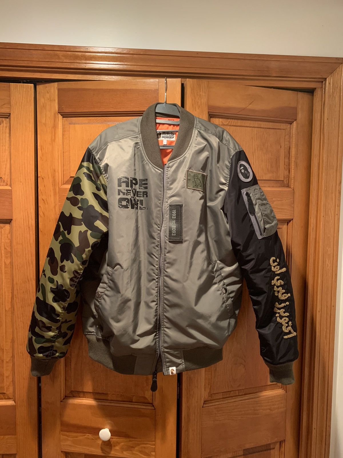 Bape BAPE x OVO Loose fit MA-1 Jacket (Olive Drab) | Grailed