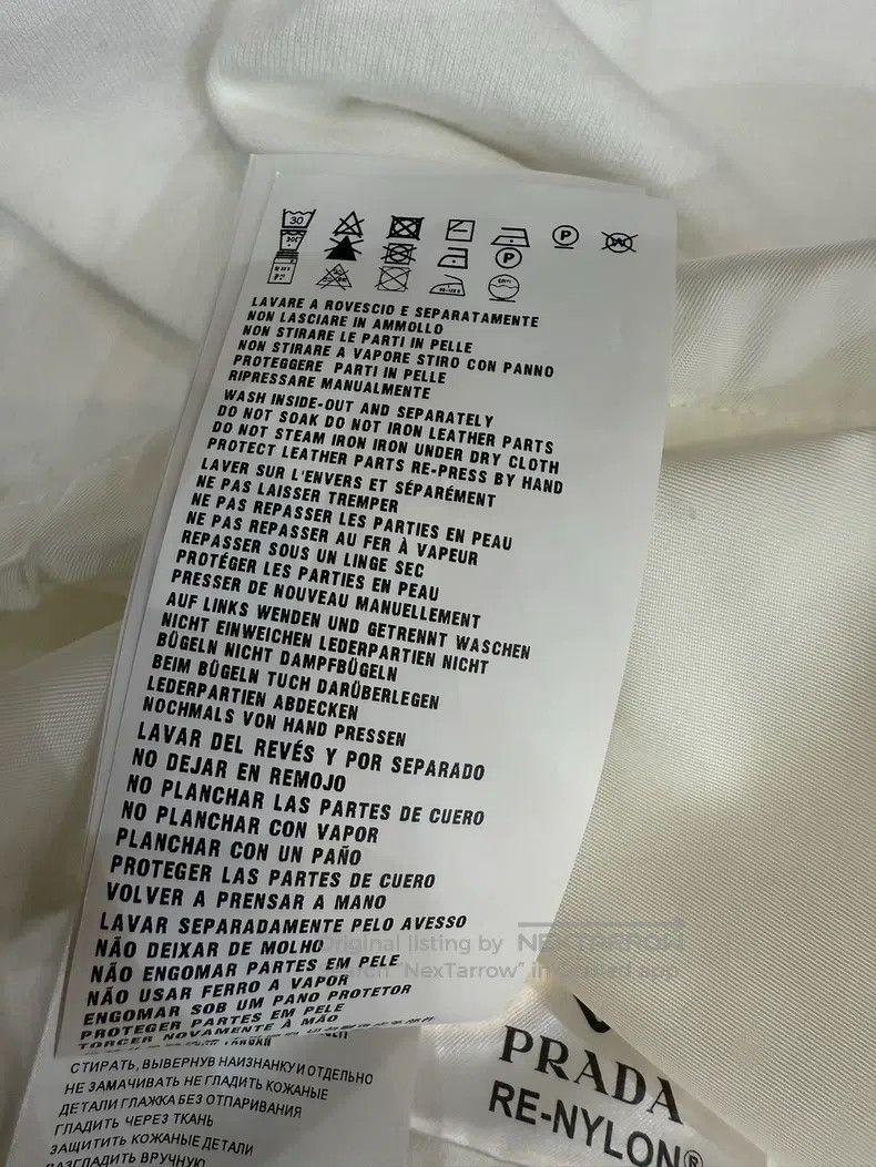 Prada Prada White triangle logo nylon stitching short-sleeved T- Size XS / US 0-2 / IT 36-38 - 8 Thumbnail