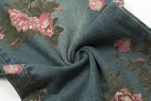 VIBE Men's loose wide-leg rose print jeans Size US 32 / EU 48 - 6 Thumbnail