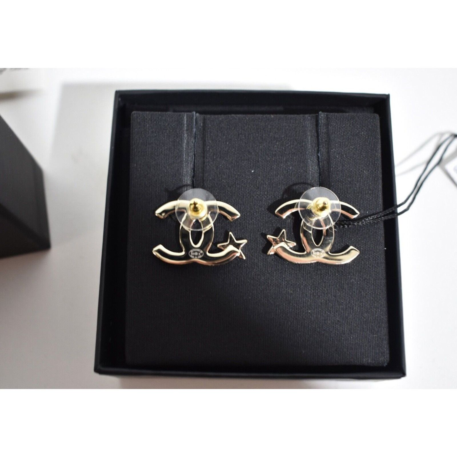 Chanel Chanel Gold Crystal Star Drop Statement Stud Earrings Size ONE SIZE - 9 Thumbnail