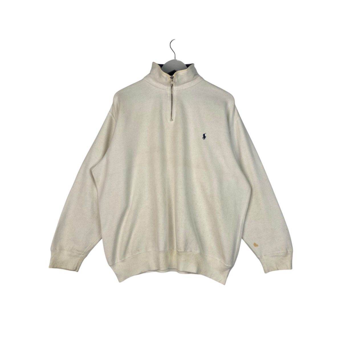 Polo Ralph Lauren × Vintage Vintage Polo Quarter Zip Sweatshirt White By Ralph Lauren Size US XS / EU 42 / 0 - 1 Thumbnail