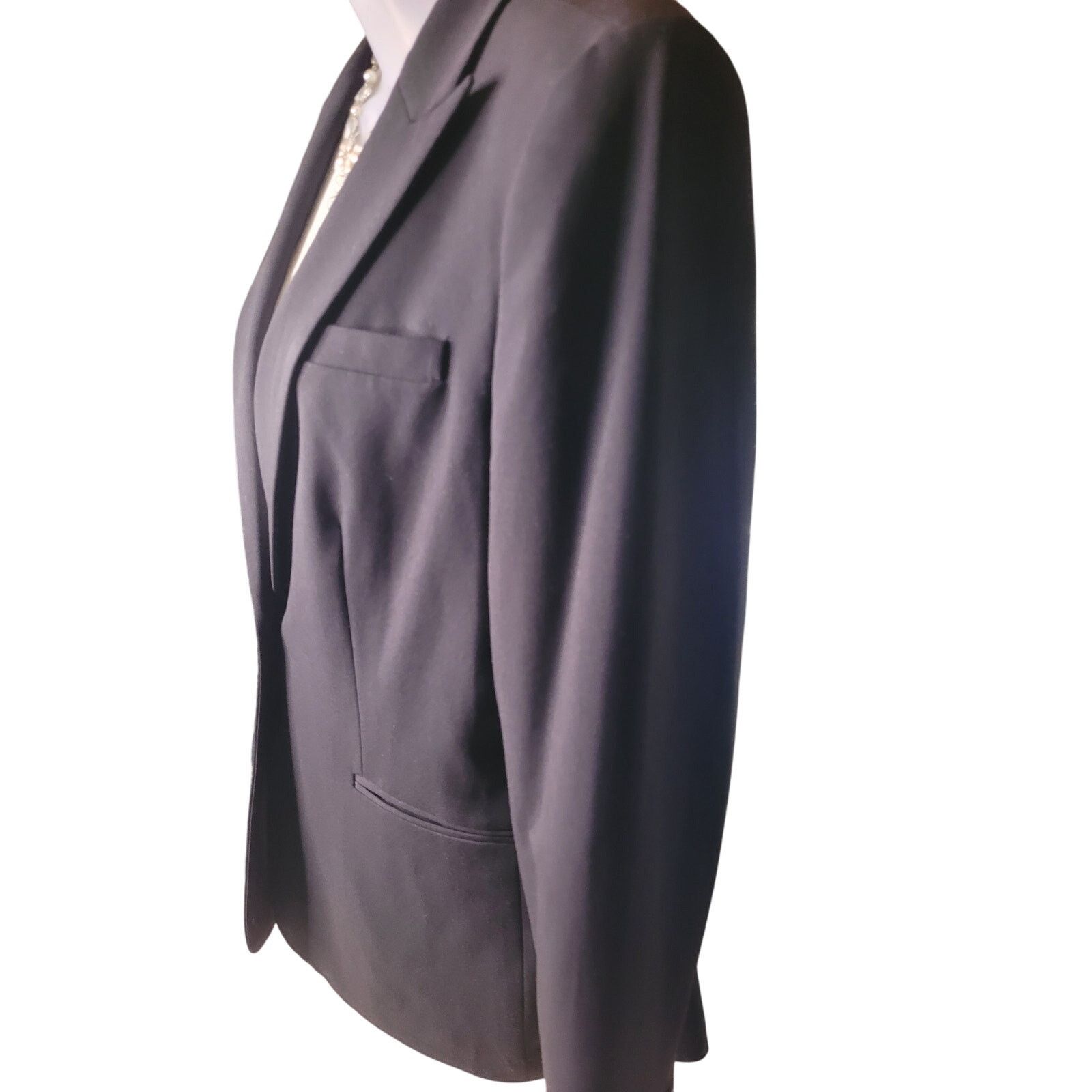 Calvin Klein Calvin Klein Black One Button Blazer 2 Pockets Fitted SZ 8 Size M / US 6-8 / IT 42-44 - 2 Thumbnail