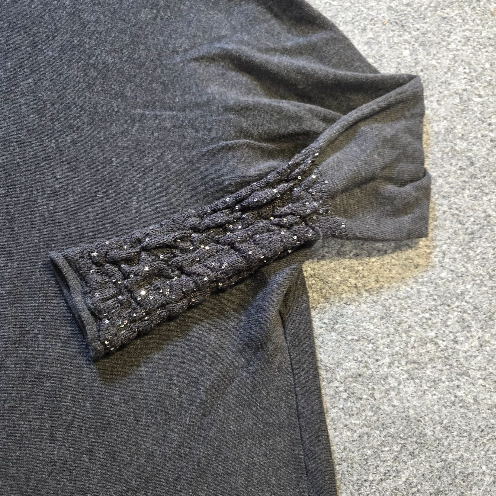Vintage Stella Carakasi Sweater Women XS Gray Cashmere Blend Beaded Oversize Boxy Pullover Long Sleeve Round Neck Casual Winter Fall Spring Knits Regular Size XS / US 0-2 / IT 36-38 - 4 Thumbnail