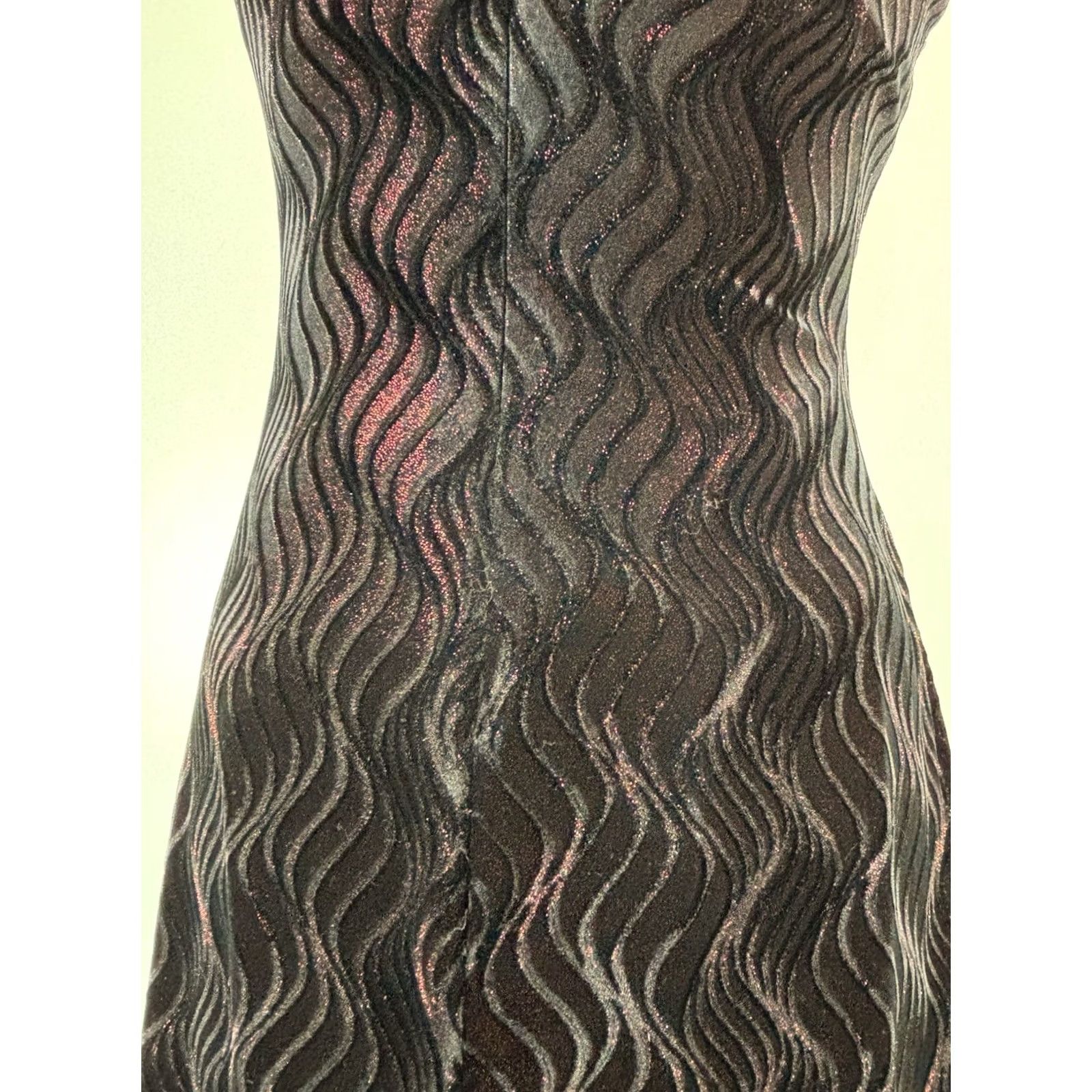 Vintage VINTAGE JS Boutique Maxi Formal Dress 12 Black Red Shimmer Velour Glitter 90s Y2K Fairy Grunge Gothic Glam Women Size XL / US 12-14 / IT 48-50 - 7 Thumbnail