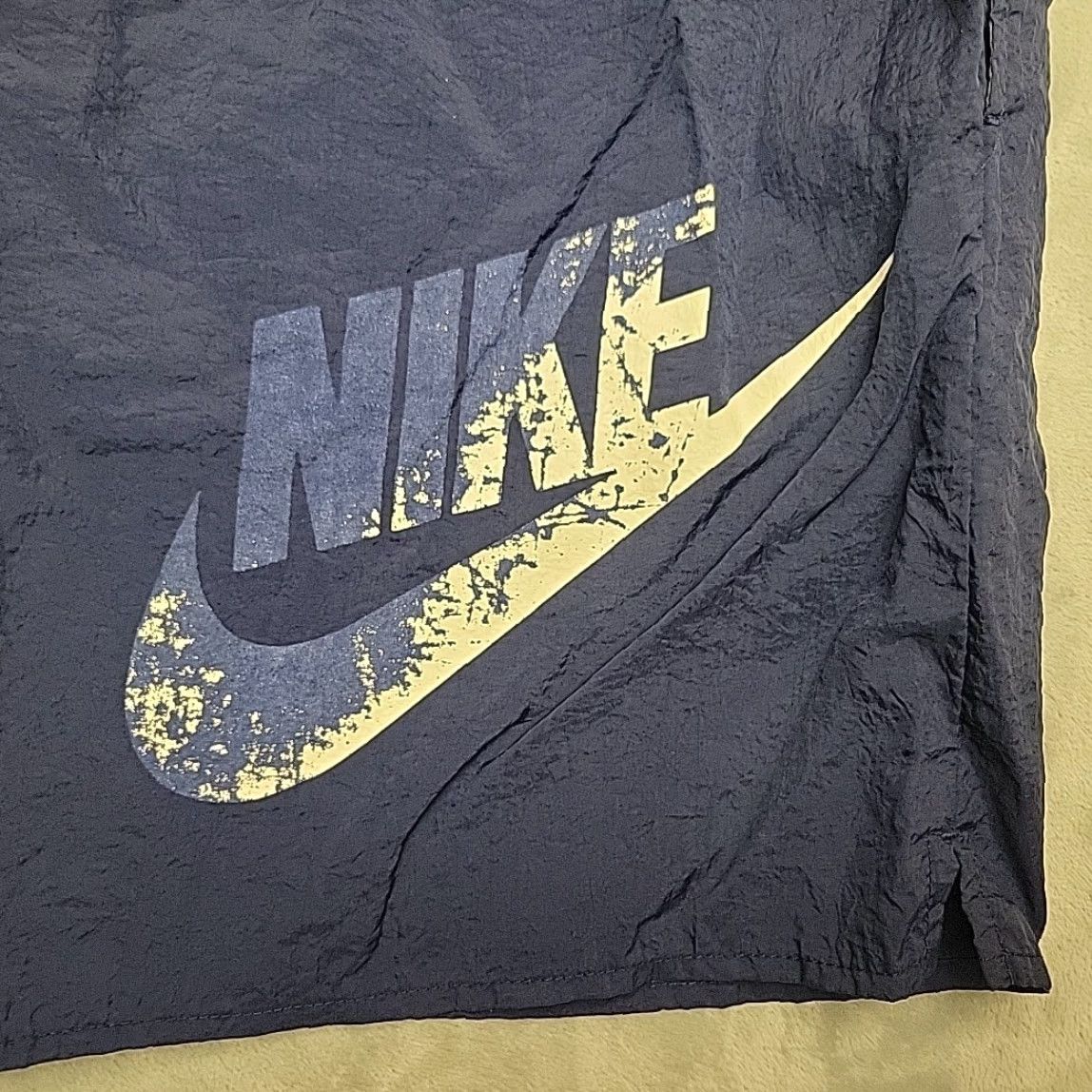 Nike VINTAGE Nike Shorts Bottom Men L Blue 90s Swoosh Windbreaker 100% Nylon Swim Pockets Drawstring Lightweight Logo Size US 33 - 2 Thumbnail