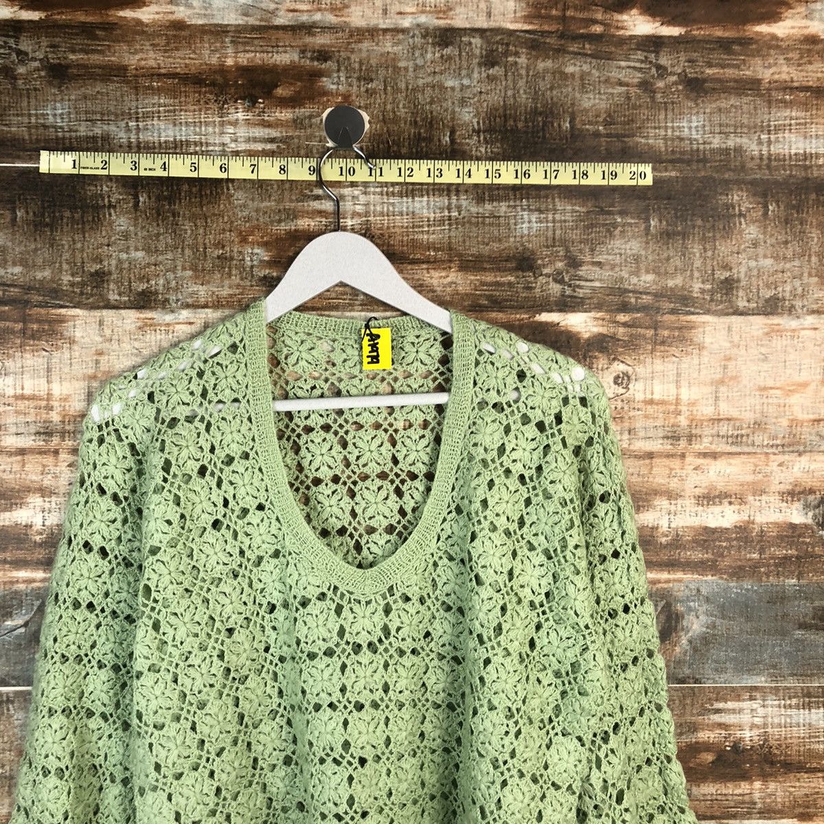 Homespun Knitwear Japan vintage crochet meshnet Green Knitwear #A1979 Size US S / EU 44-46 / 1 - 2 Thumbnail