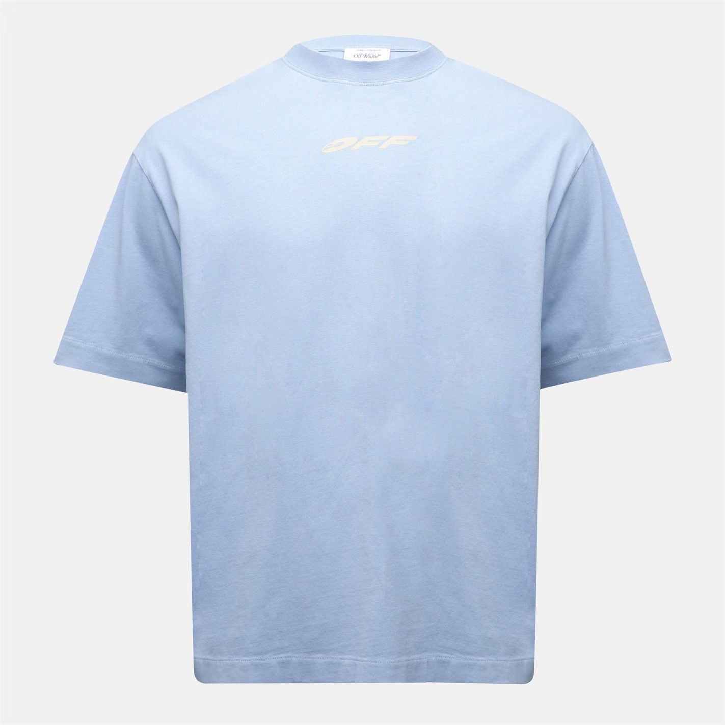 Off-White o1g2r1mq0226 Vinyl Short Sleeve T-Shirt In Light Blue Size US XS / EU 42 / 0 - 2 Thumbnail
