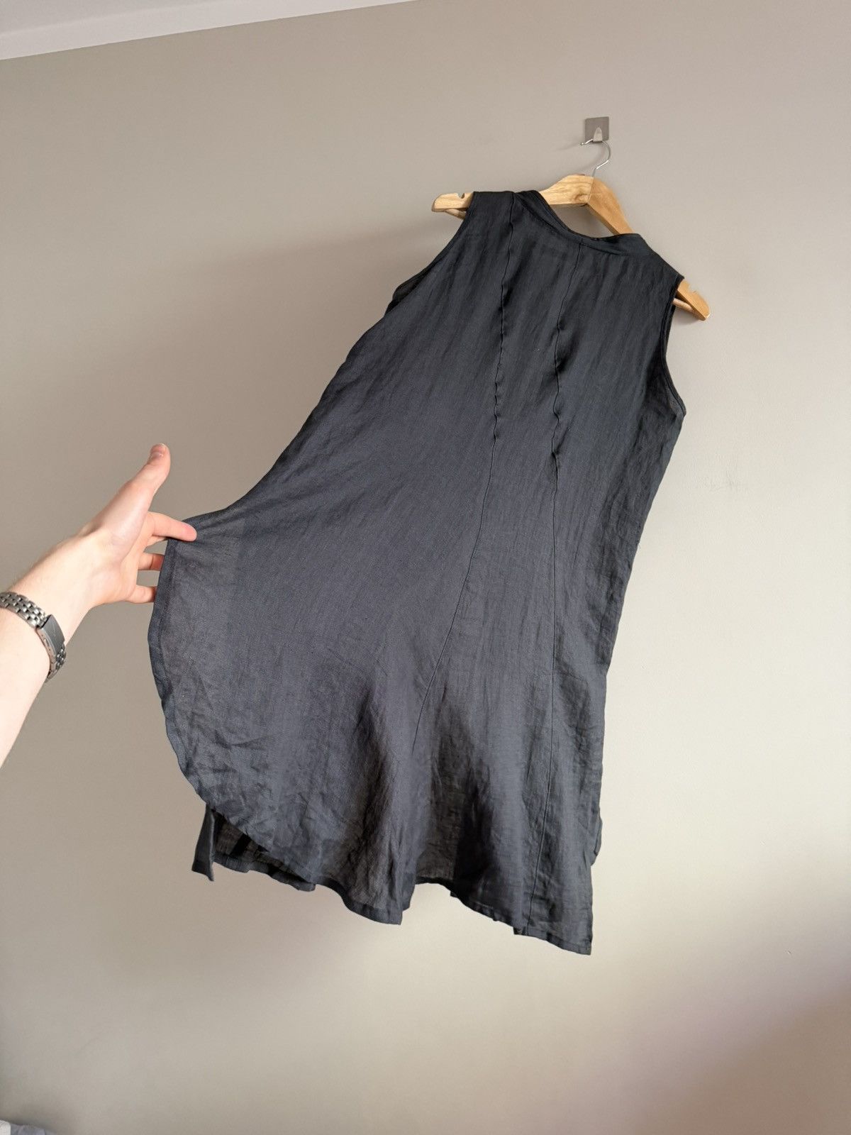 Sarah Pacini Sarah Pacini Linen Asymmetric Sleeveless Vest Made in Italy Size M / US 6-8 / IT 42-44 - 7 Thumbnail