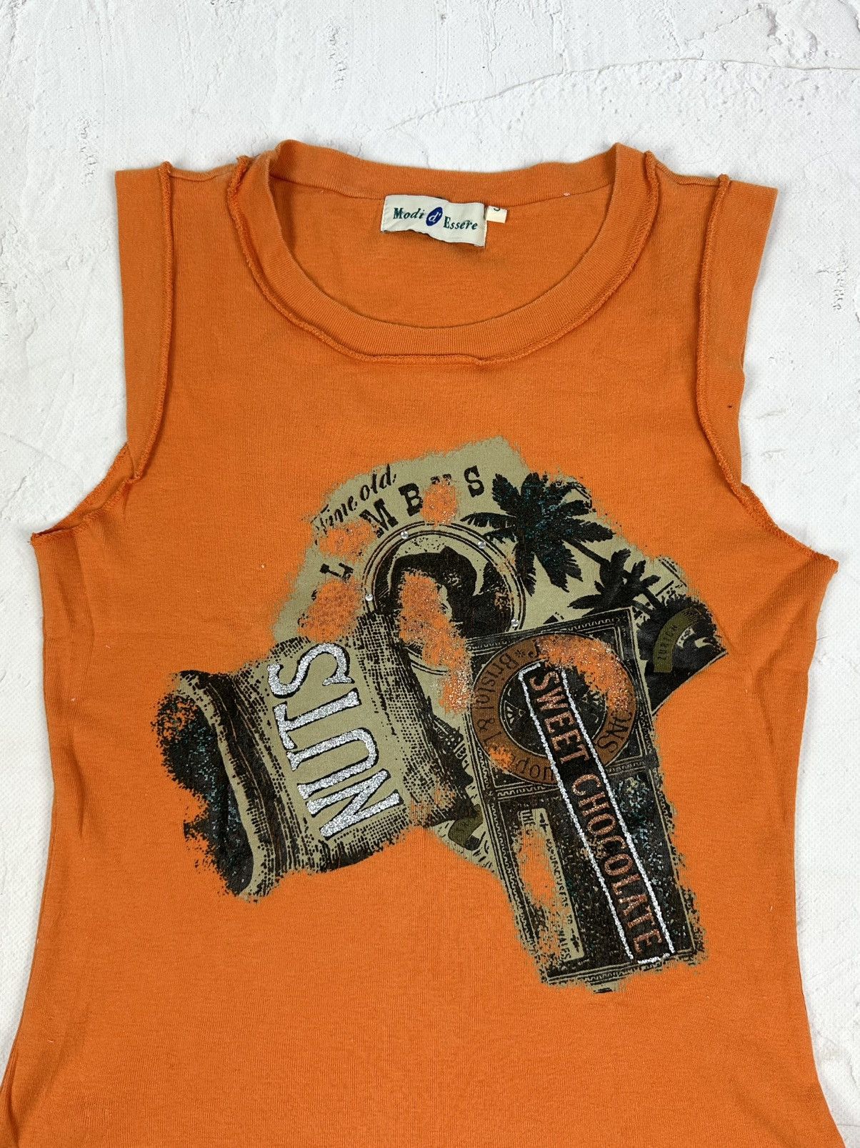 Other Vintage Printed Orange Top Size S / US 4 / IT 40 - 2 Thumbnail