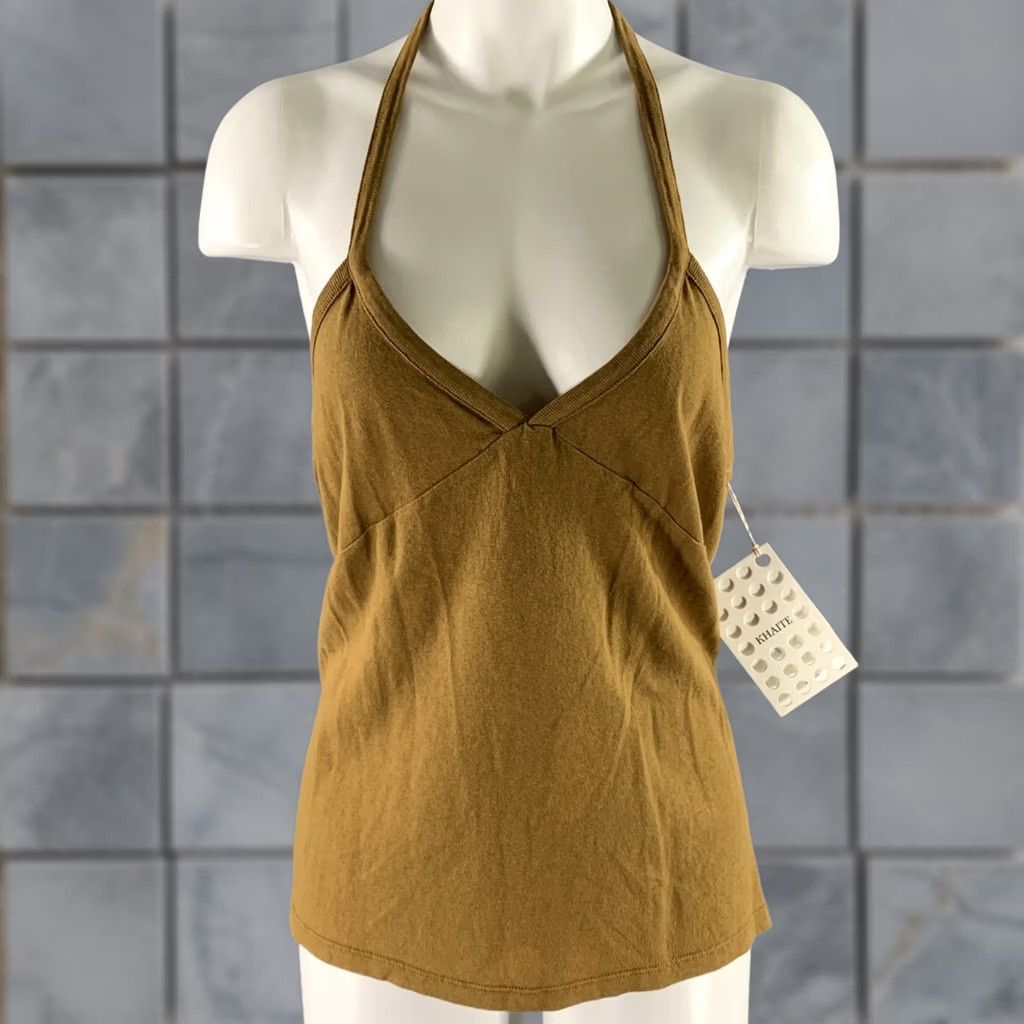 KHAITE KHAITE Size L Brown Cotton Halter Top Size L / US 10 / IT 46 - 1 Thumbnail