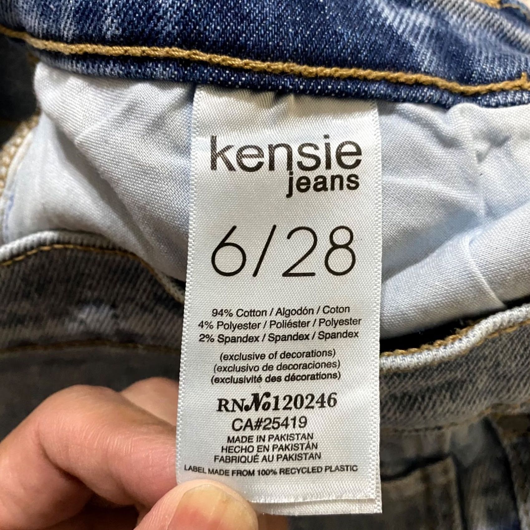 Vintage Kensie Jeans Womens Jeans Blue Denim Medium Wash Kelsey High Rise Skinny Raw Hem Size 6 Slim 5-Pocket Pockets Size 28" / US 6 / IT 42 - 4 Thumbnail