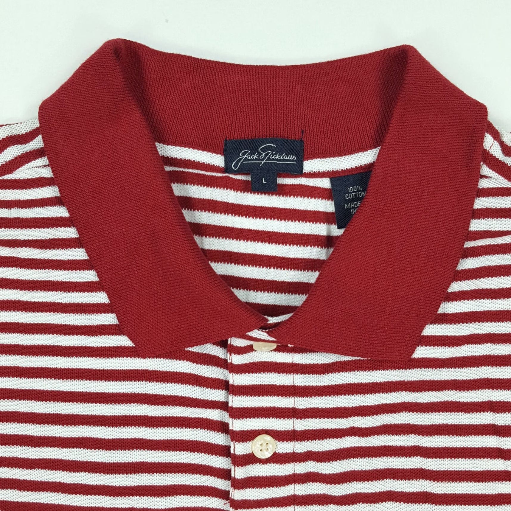 Vintage VINTAGE Jack Nicklaus Red Striped Polo Shirt XL Short Sleeve Collared Golf Casual Men Size US XL / EU 56 / 4 - 2 Thumbnail