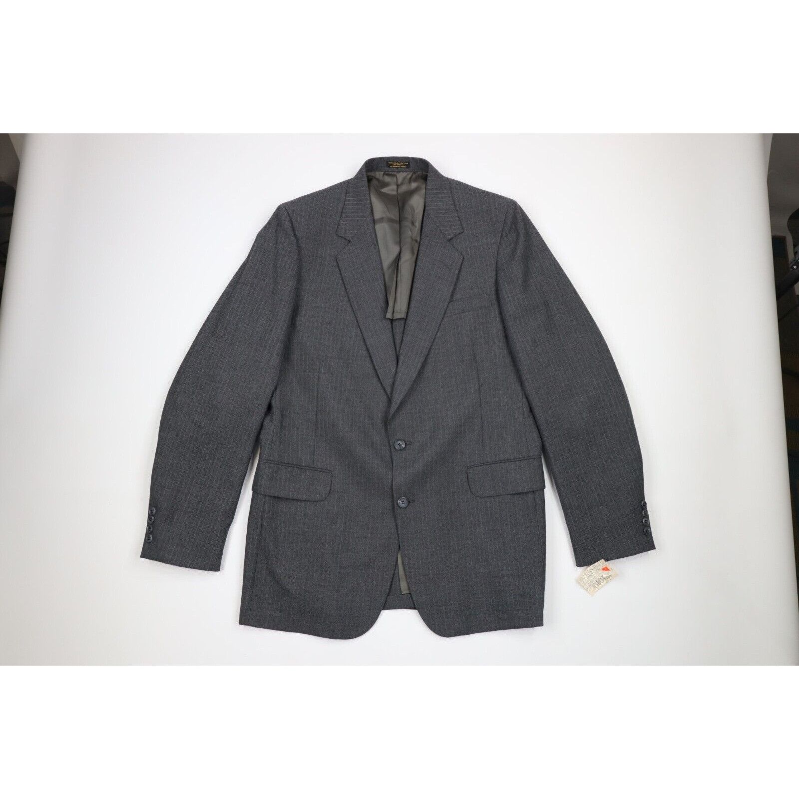 Vintage Deadstock Vintage 70s Pinstriped Wool 2 Piece Suit Size 42L - 2 Thumbnail