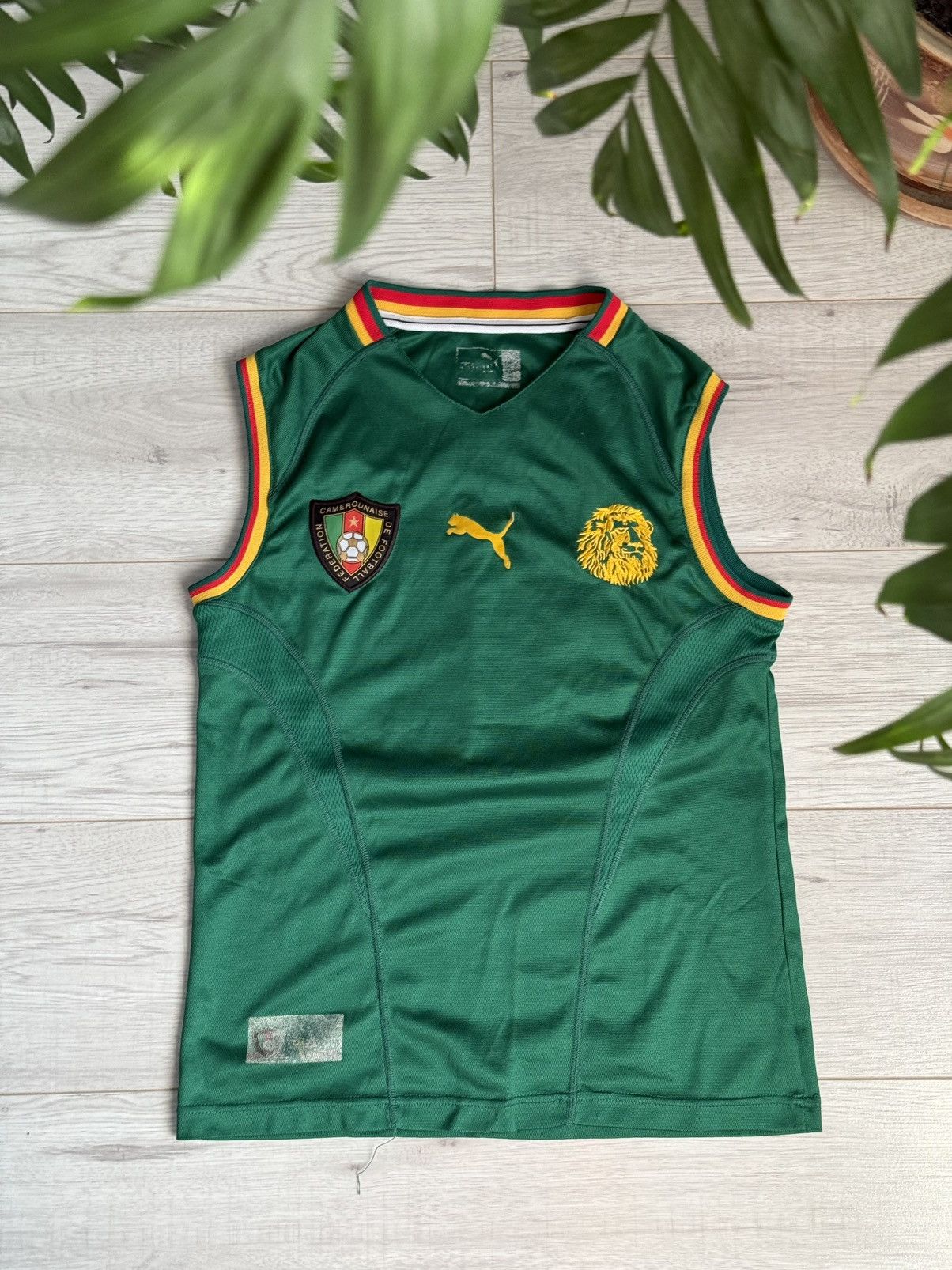 Puma Cameroon 2002 Sleeveless Jersey Home Green