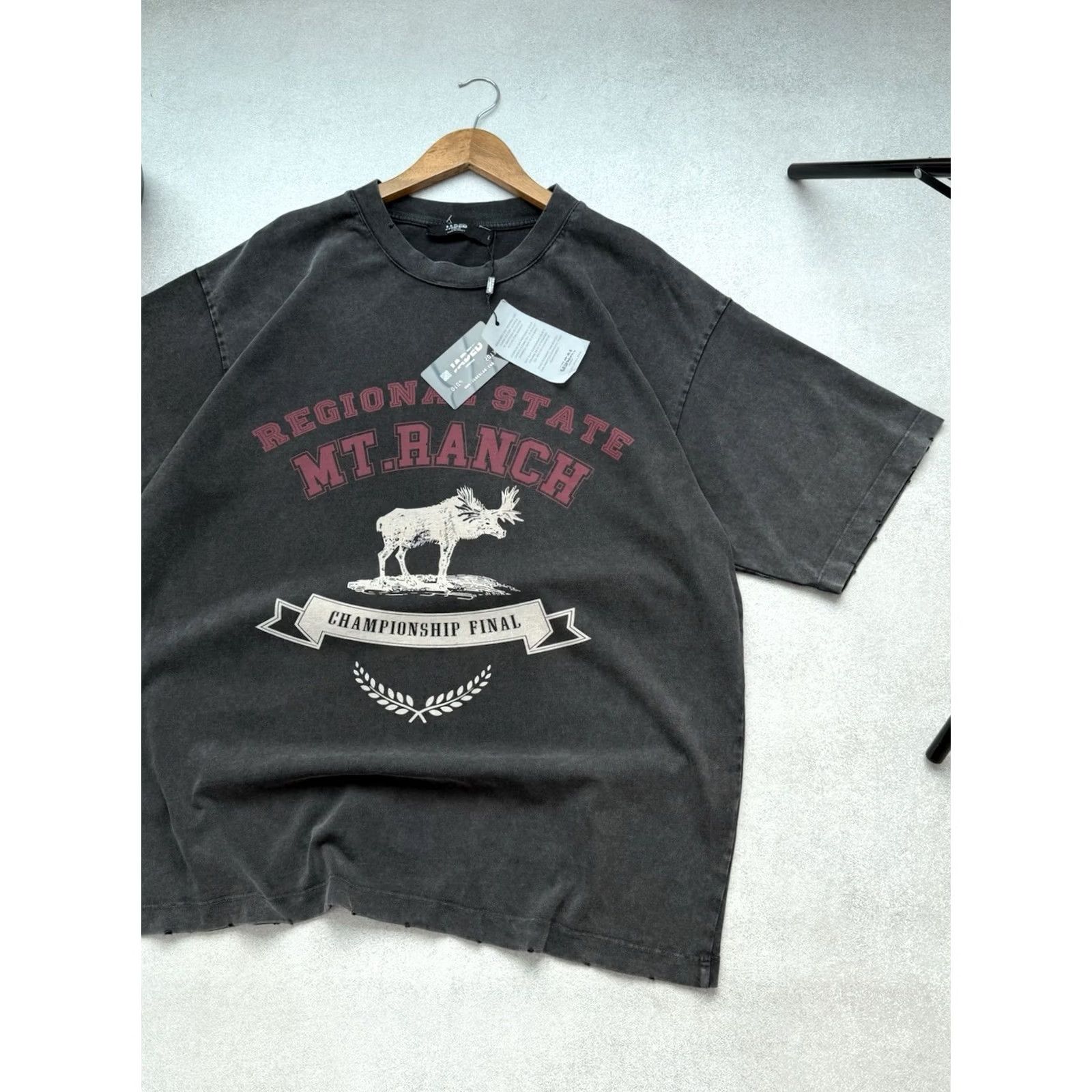 Jaded London Jaded London Regional State Mt.Ranch Washed Effect Oversized T Shirt L Mens Gray 90s Vintage Y2K Streetwear Hype Retro Japan Style Classic Size US L / EU 52-54 / 3 - 2 Thumbnail