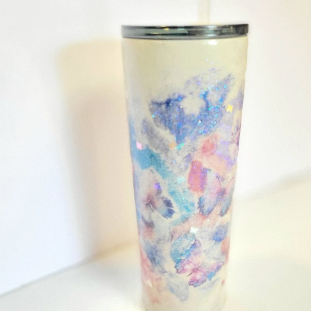 Handmade Hand Crafted Ozark Trail 30 Oz Floral Butterfly Tumbler Size ONE SIZE - 4 Thumbnail