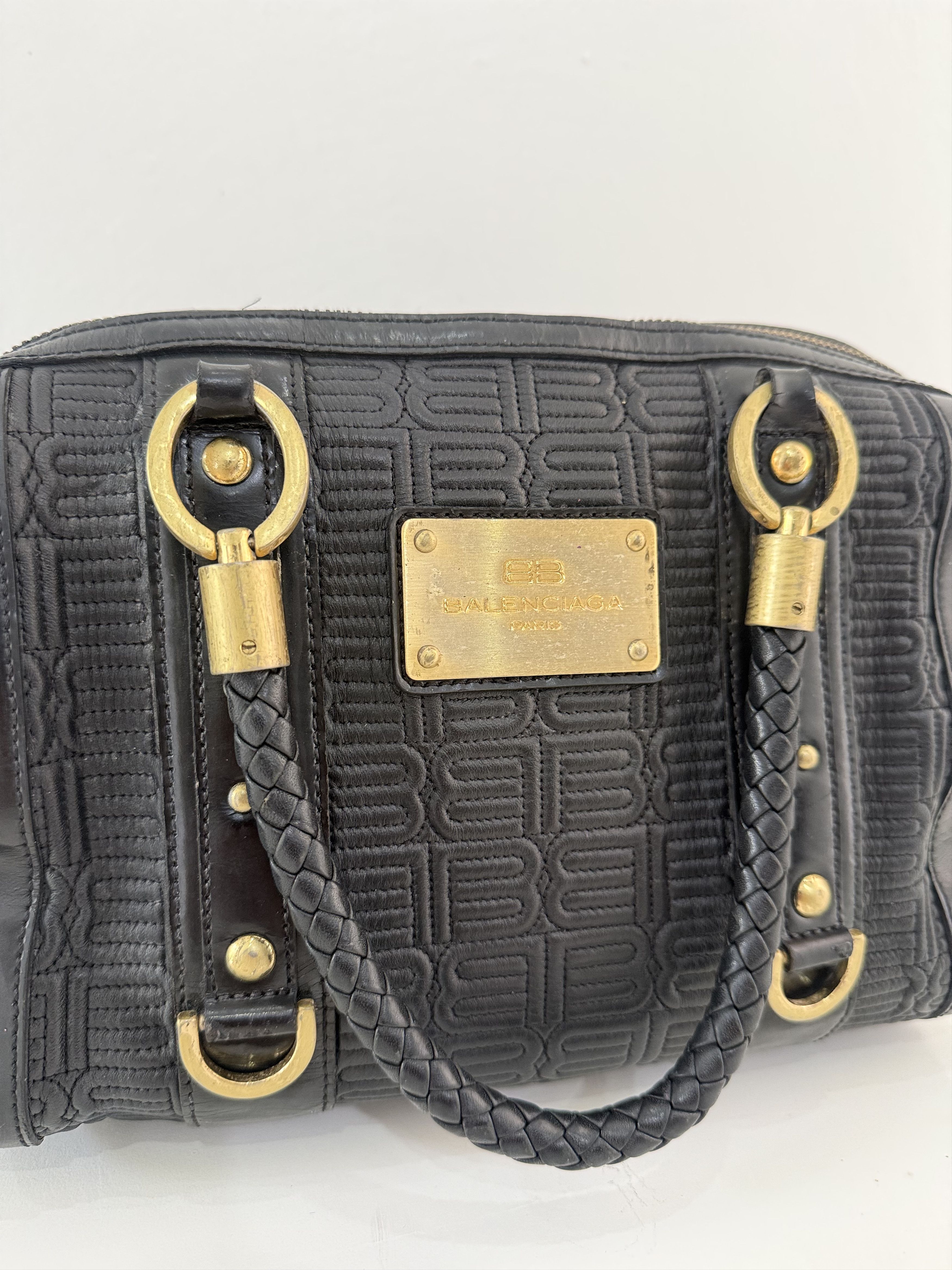 Balenciaga Balenciaga - Vintage Mini Leather Quilted Boston Bag Size ONE SIZE - 3 Thumbnail