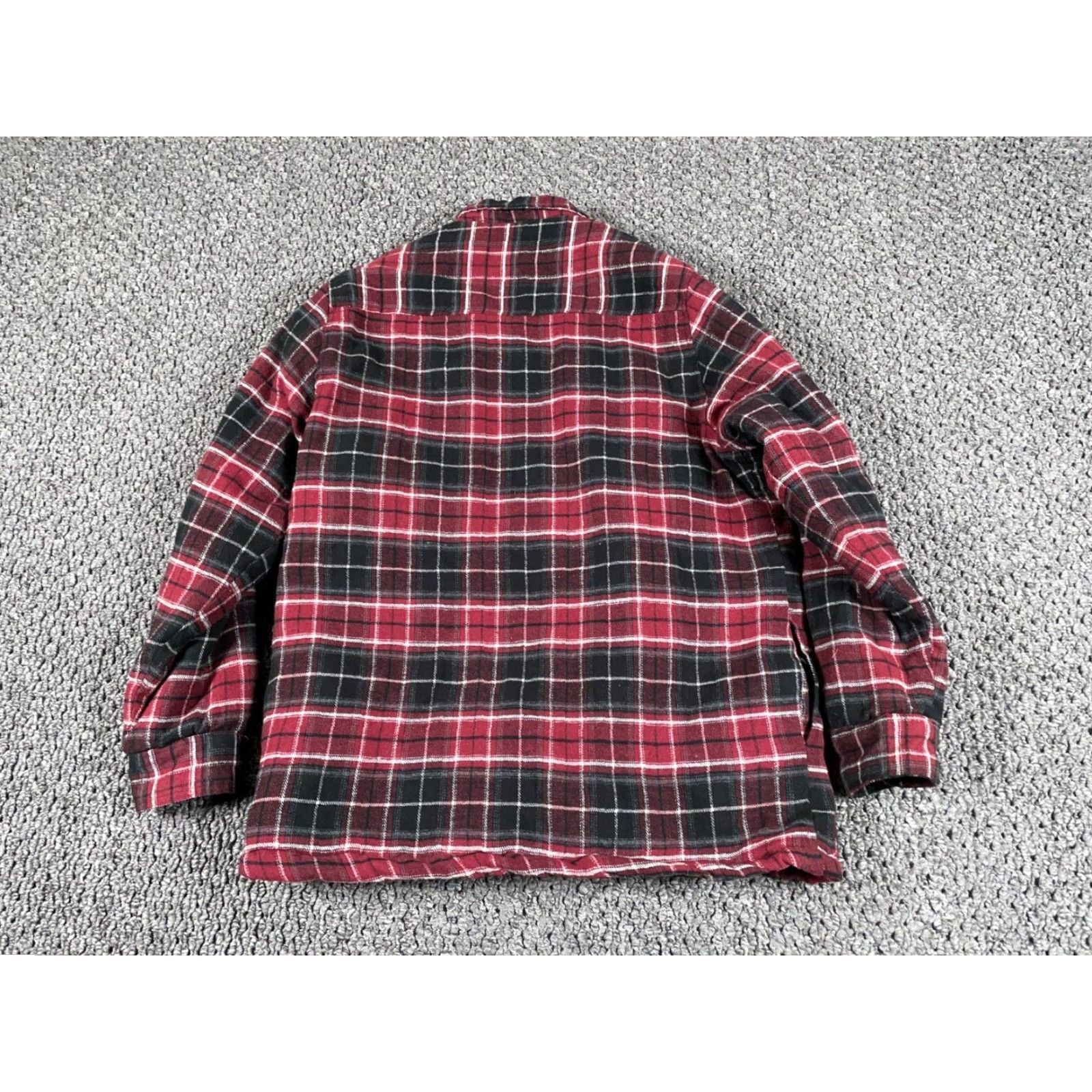 Vintage VINTAGE Workwear Quilted Flannel Shirt Jacket Adult Medium Red Black Plaid Grunge Mens Jacket Size US M / EU 48-50 / 2 - 2 Thumbnail