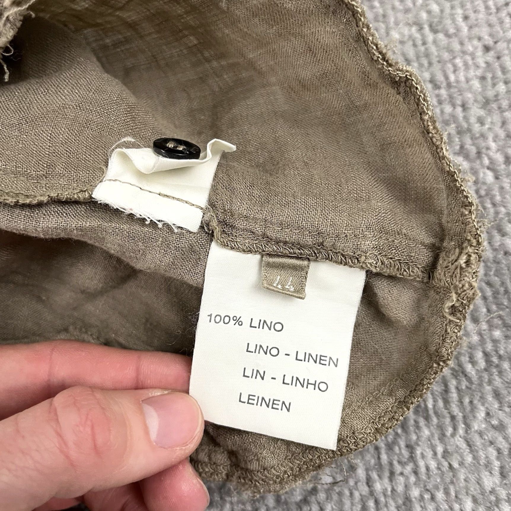 120% Lino 120% Lino Shirt Size 44 Small Cropped Brown 100% Linen Button Up Roll Tab Womens Size M / US 6-8 / IT 42-44 - 3 Thumbnail