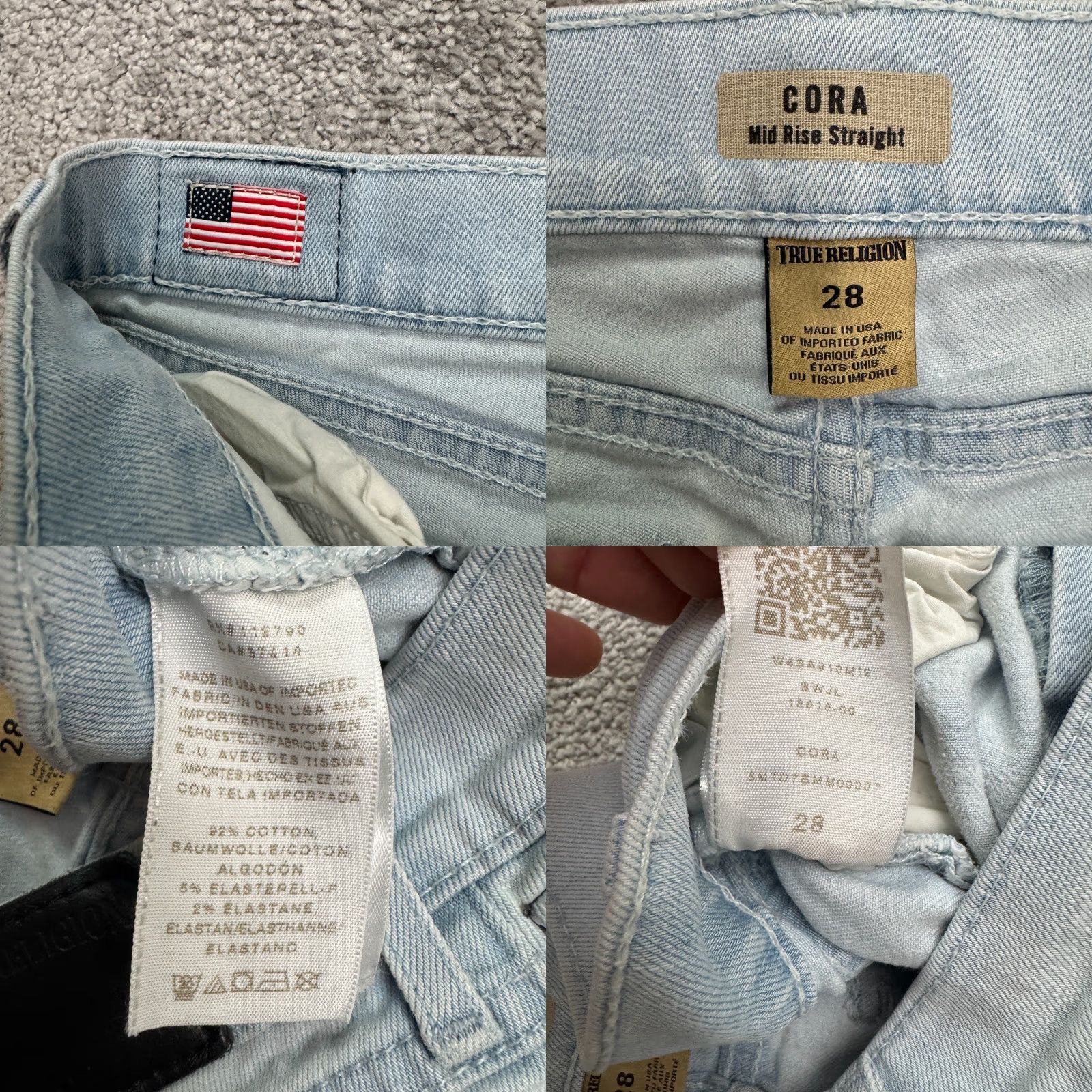 True Religion True Religion Jeans Womens 28 Light Blue Mid Rise Straight Denim Cora Size 28" / US 6 / IT 42 - 8 Thumbnail