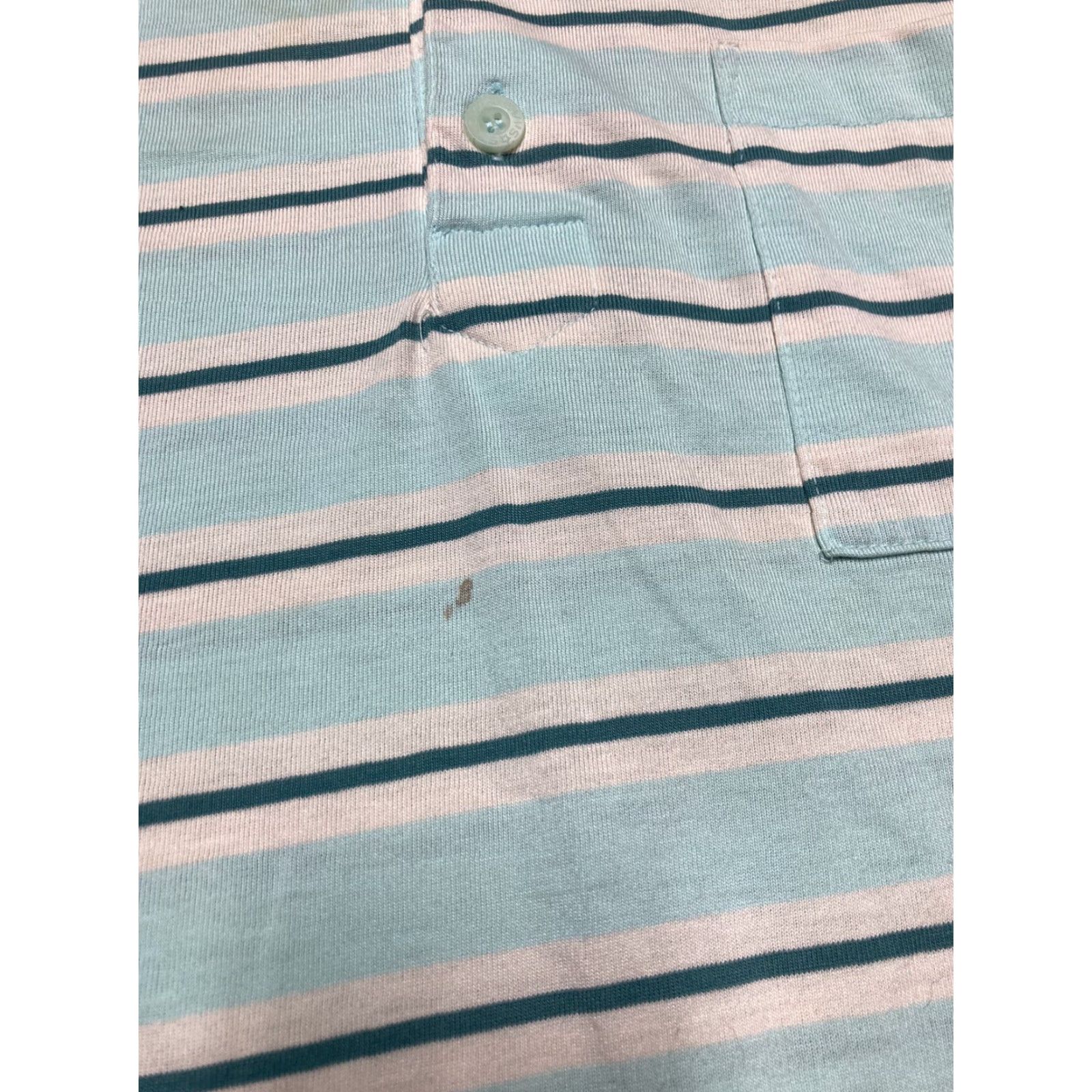 Levi's VINTAGE Levi’s Button-Up Shirt Striped Light Blue Collared Cotton Large 70s Men Shirt Mens Regular Short Sleeve Size US L / EU 52-54 / 3 - 7 Thumbnail