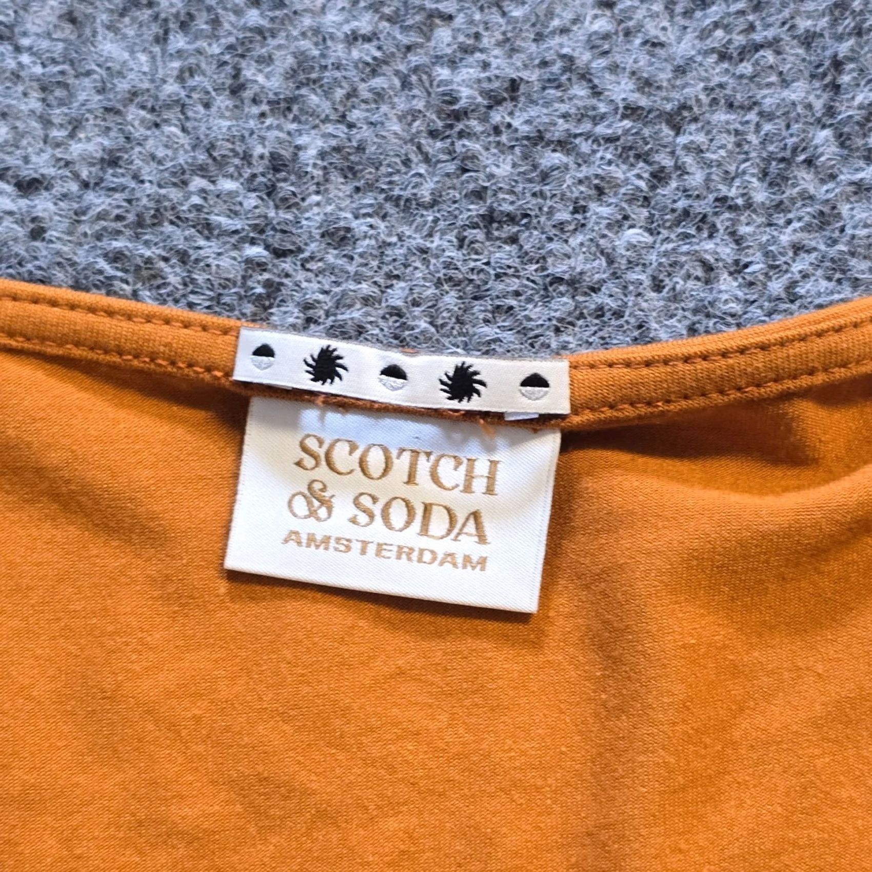 Scotch & Soda Scotch & Soda Top Womens Medium Orange Ruched Long Sleeve Square Neck Casual Shirt Size M / US 6-8 / IT 42-44 - 3 Thumbnail