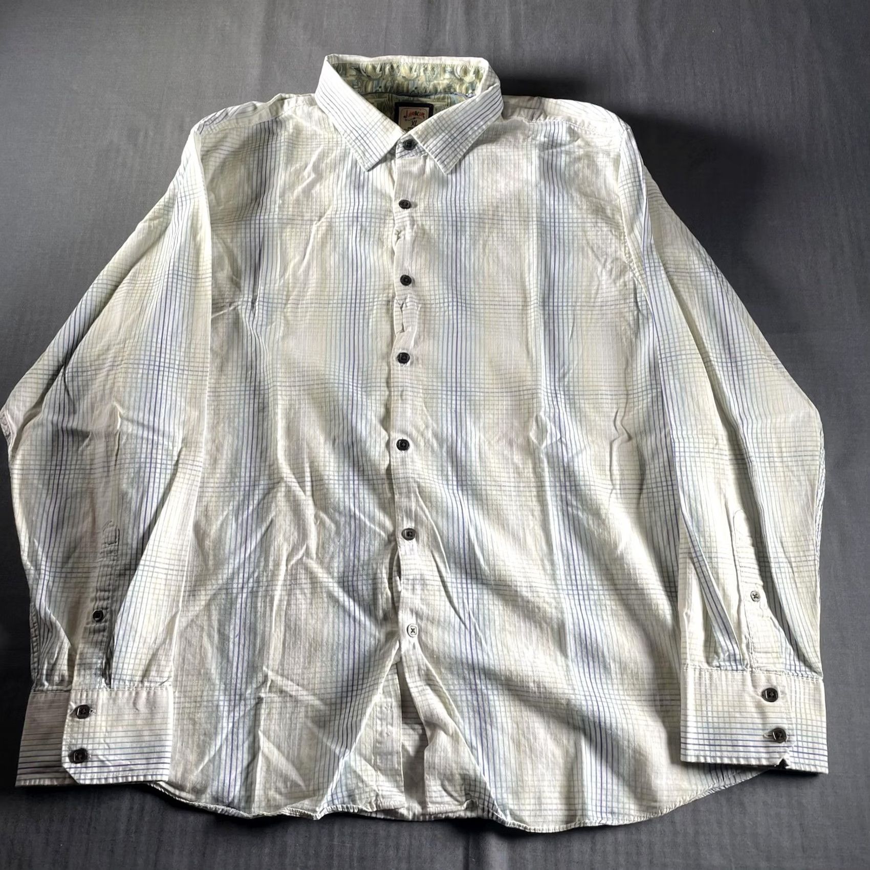 Vintage J Garcia Shirt Mens XL White Blue Stripe Long Sleeve Button Front Cotton Casual Size US XL / EU 56 / 4 - 5 Thumbnail
