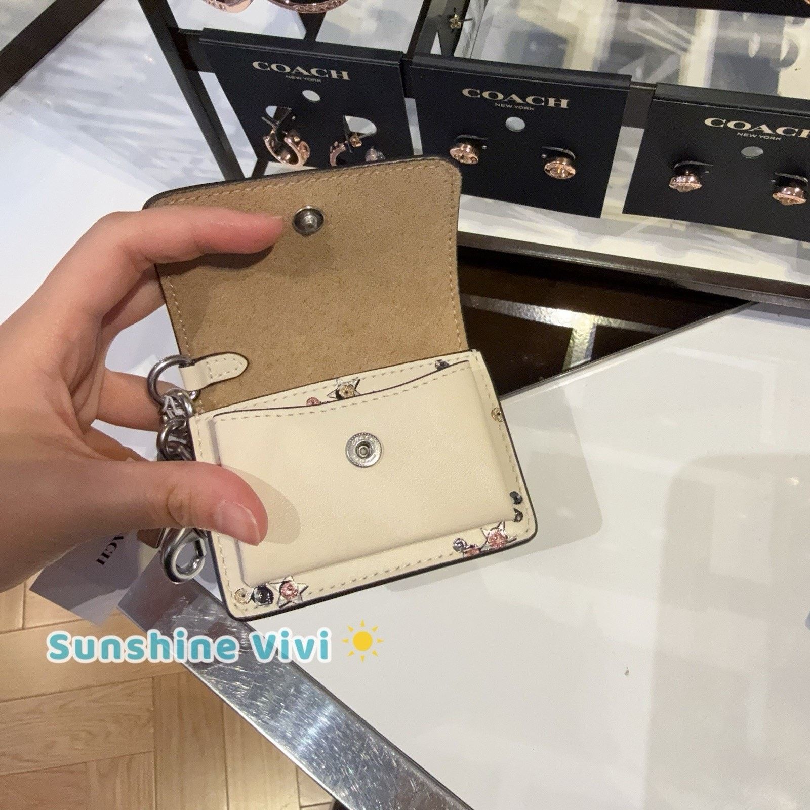 Coach NWT Coach Klare Bag Charm With Star Print CCF23 Silver Chalk Size ONE SIZE - 9 Thumbnail