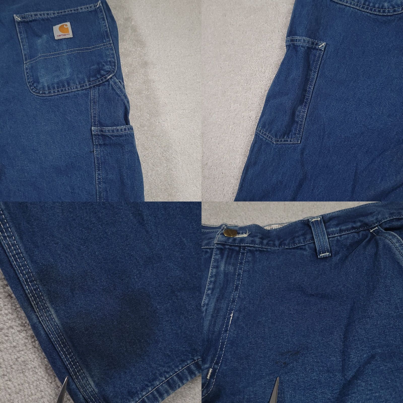 Carhartt Carhartt Jeans Dungaree Fit Blue Mens 42x32 Workwear Grunge Heavy Duty Denim Straight Pocketed Jeans Mens Size US 42 / EU 58 - 8 Thumbnail