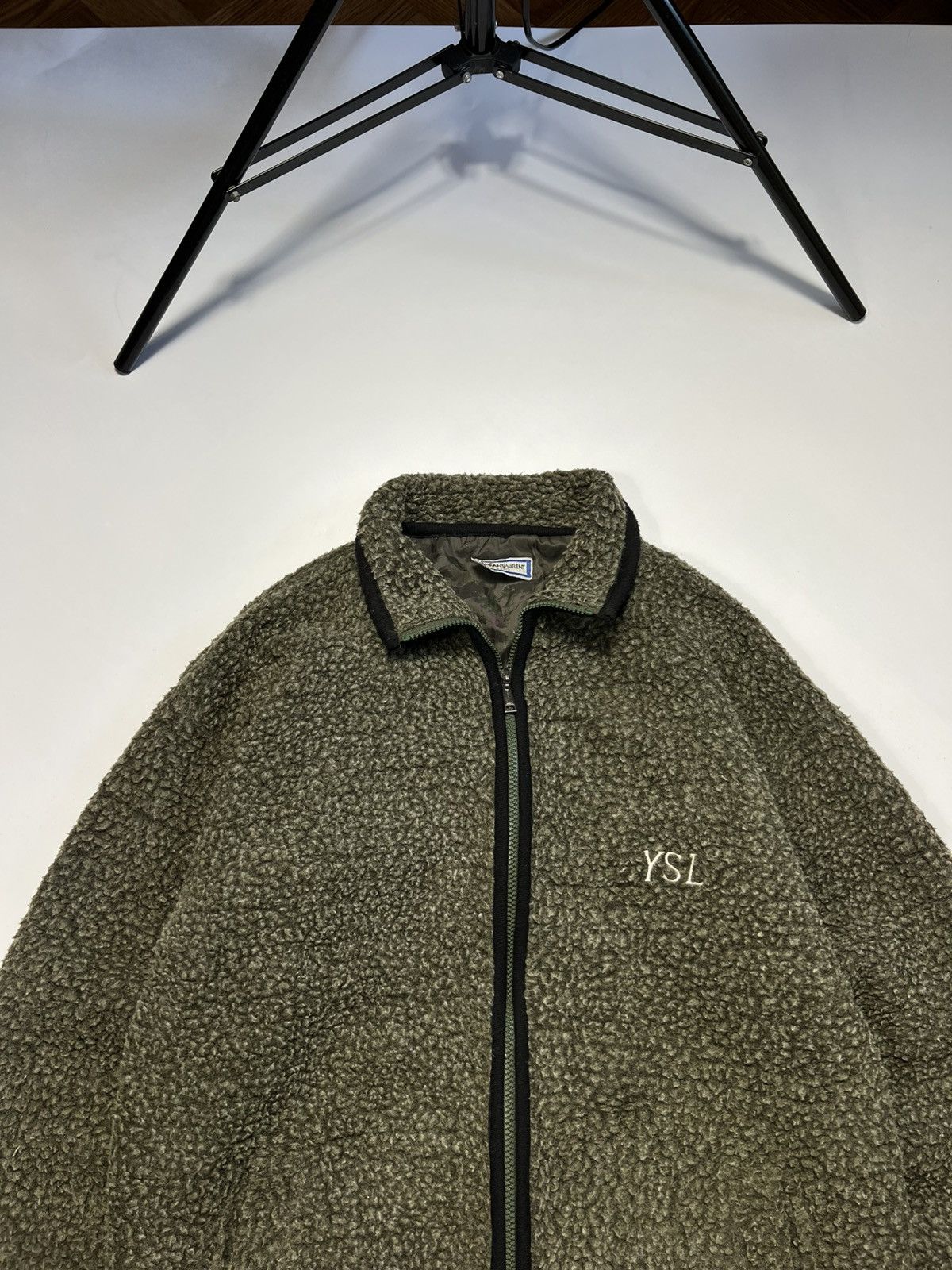 Vintage Very Rare 80s Yves Saint Laurent Fleece Teddy Zip Jacket Size US XL / EU 56 / 4 - 2 Thumbnail