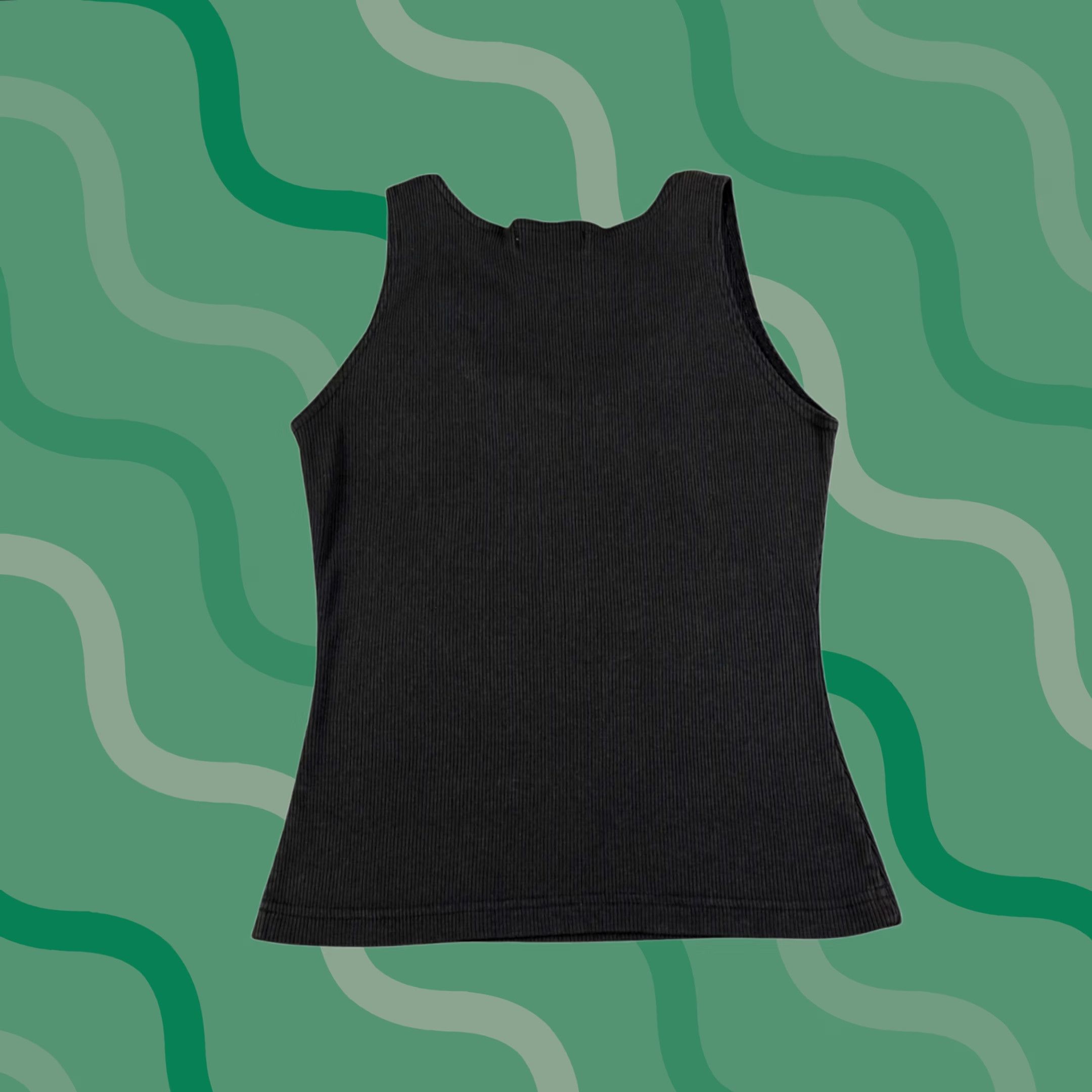 Vintage Up2U Black Tank Top Womens M Sleeveless Lace Trim V-Neck Camisole Shirt Shirt Size M / US 6-8 / IT 42-44 - 1 Thumbnail