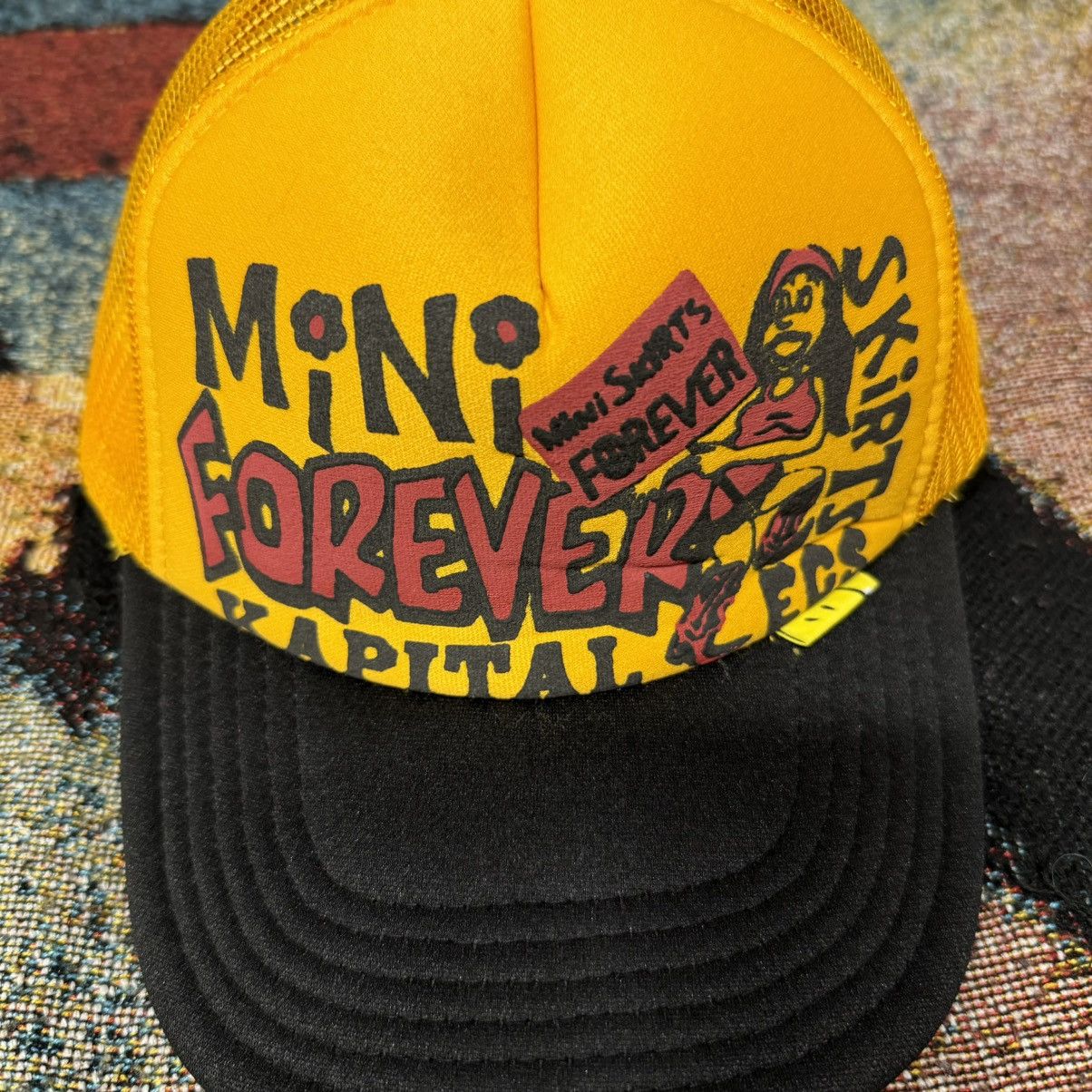 Kapital × Kapital Kountry KAPITAL LEGS MINI SKIRTS FOREVER TRUCKER HAT GOLD/BLACK Size ONE SIZE - 2 Thumbnail