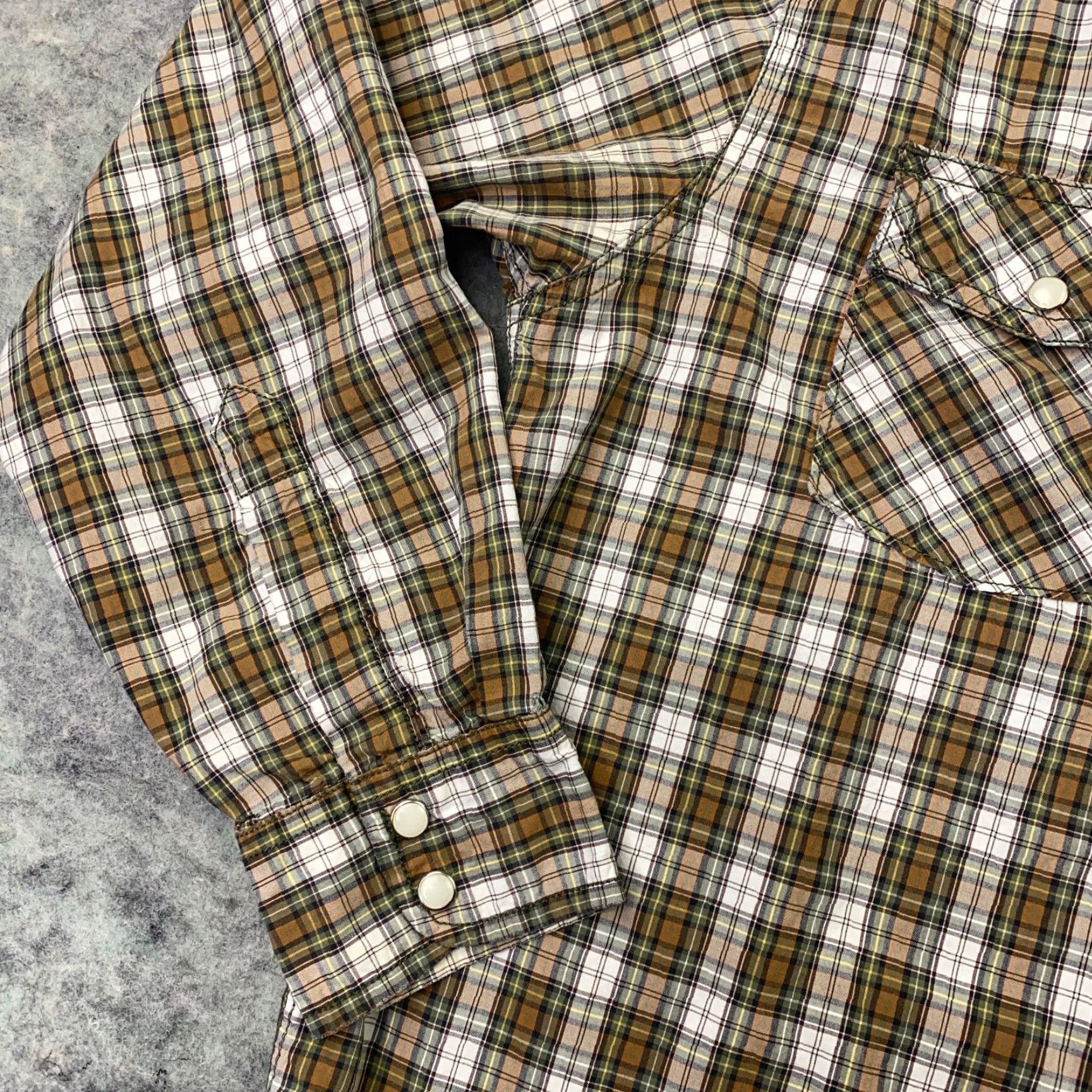 Route 66 VINTAGE Route 66 Brown Plaid Button-Up Shirt Large Mens Western Cowboy Snap Size US L / EU 52-54 / 3 - 6 Thumbnail