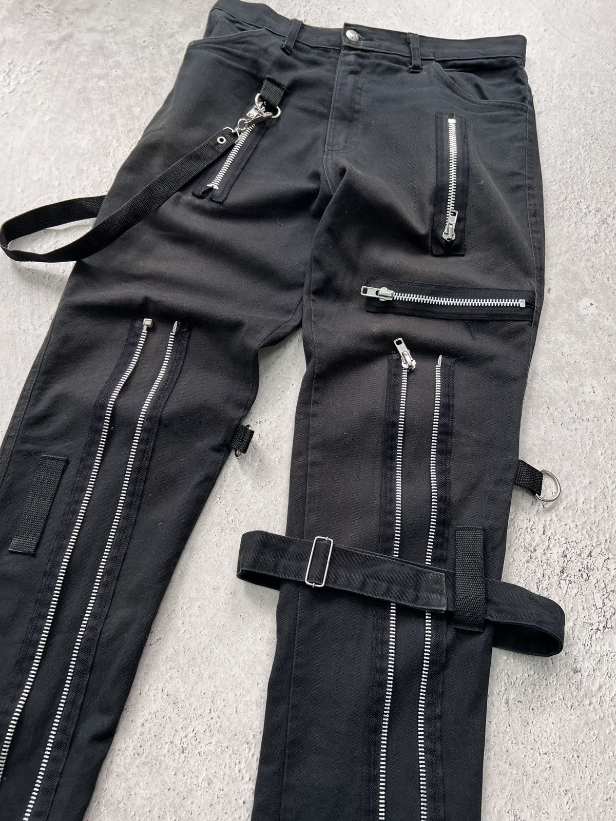 KMRii × Le Grande Bleu (L.G.B.) × Tripp NYC 2000s TRIPP NYC PANTS GOTHIC DENIM BONDAGE Size US 32 / EU 48 - 3 Thumbnail