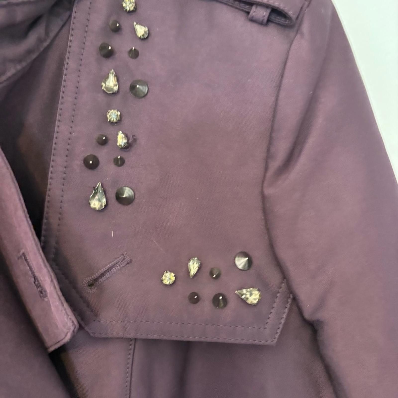 Designer Sam Edelman Purple Studded Belted Trench Coat Women’s M Size M / US 6-8 / IT 42-44 - 2 Thumbnail