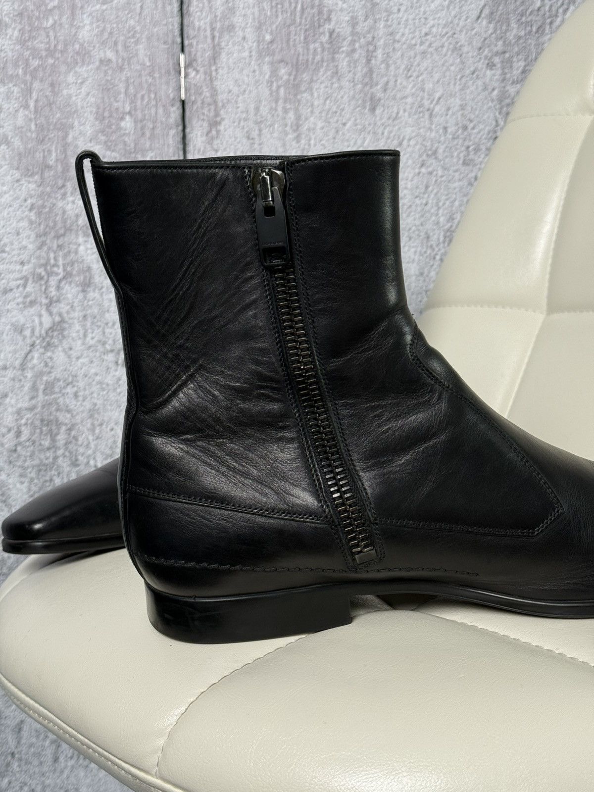 Dior × Hedi Slimane Dior Homme AW 2007 HEDI SLIMANE Era Zip-Up Leather Boots Size US 8.5 / EU 41-42 - 6 Thumbnail