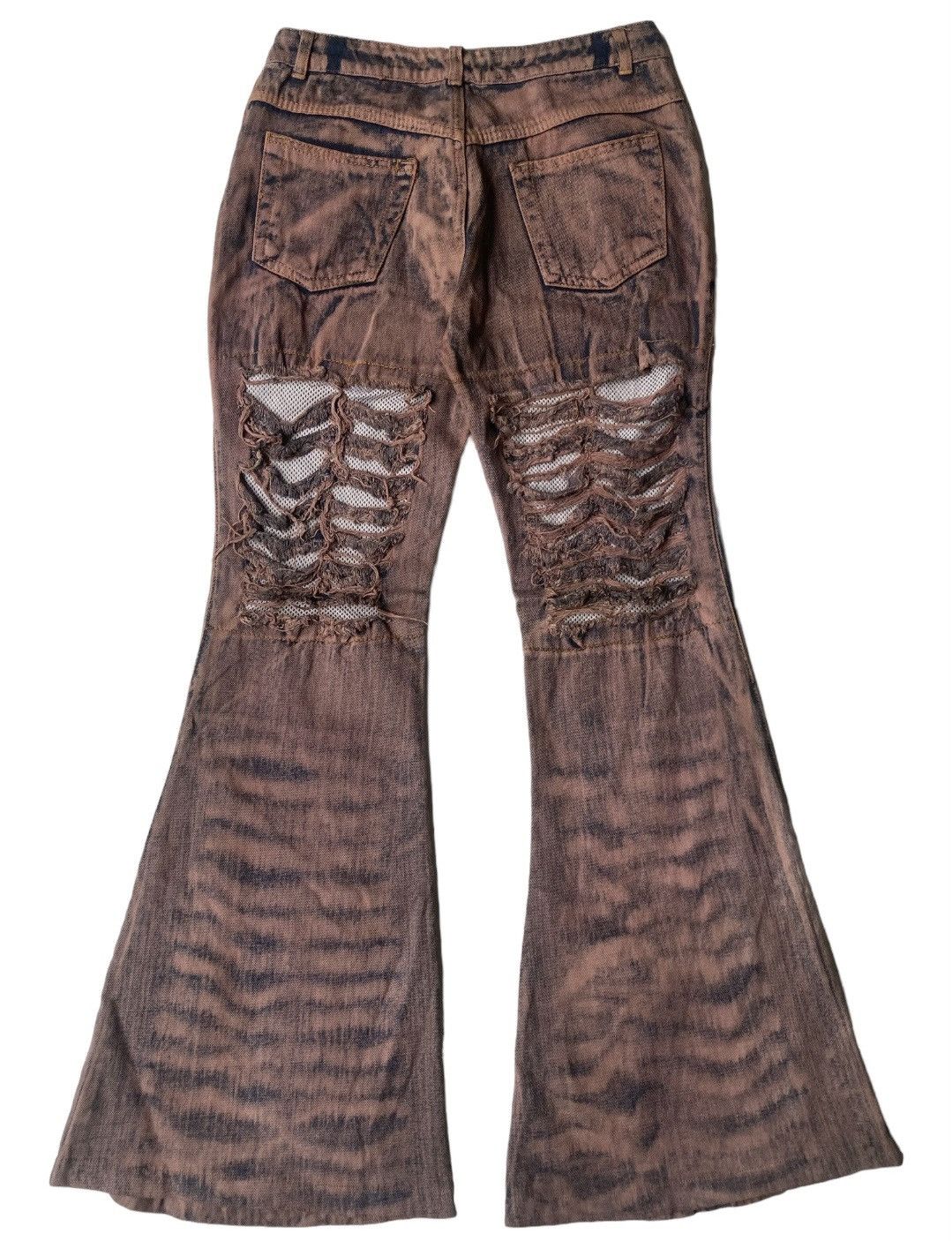 Japanese Brand Flared Ripped Jeans Size 28" / US 6 / IT 42 - 2 Thumbnail