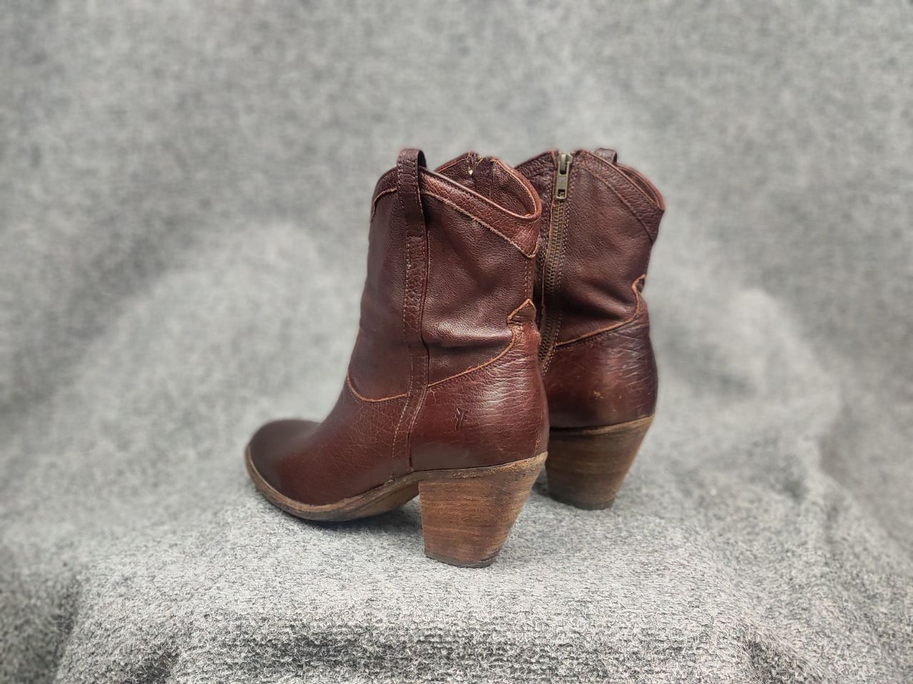 Frye Frye Design Tailor Shorts Ankle Leather Brown Zip Boots Size US 10 / IT 40 - 10 Thumbnail