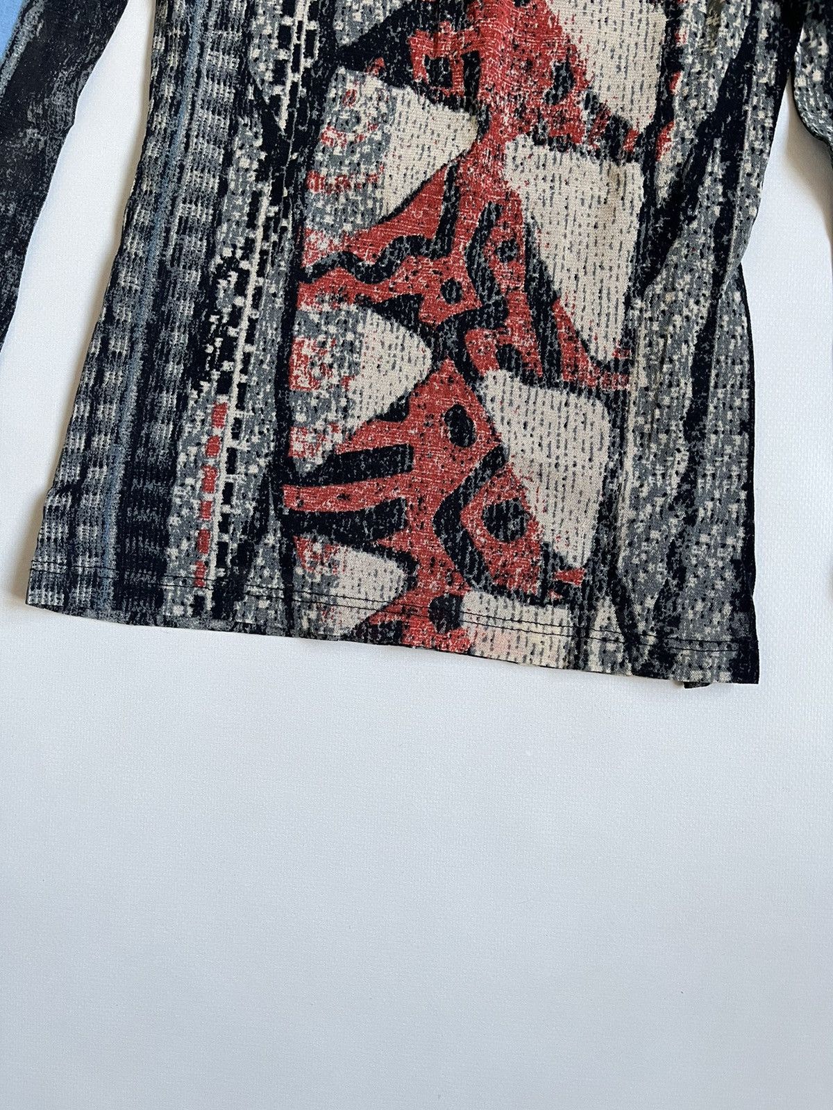Jean Paul Gaultier Legatte Jeans Multicolor Printed Asymmetrical Longsleeve Size M / US 6-8 / IT 42-44 - 2 Thumbnail