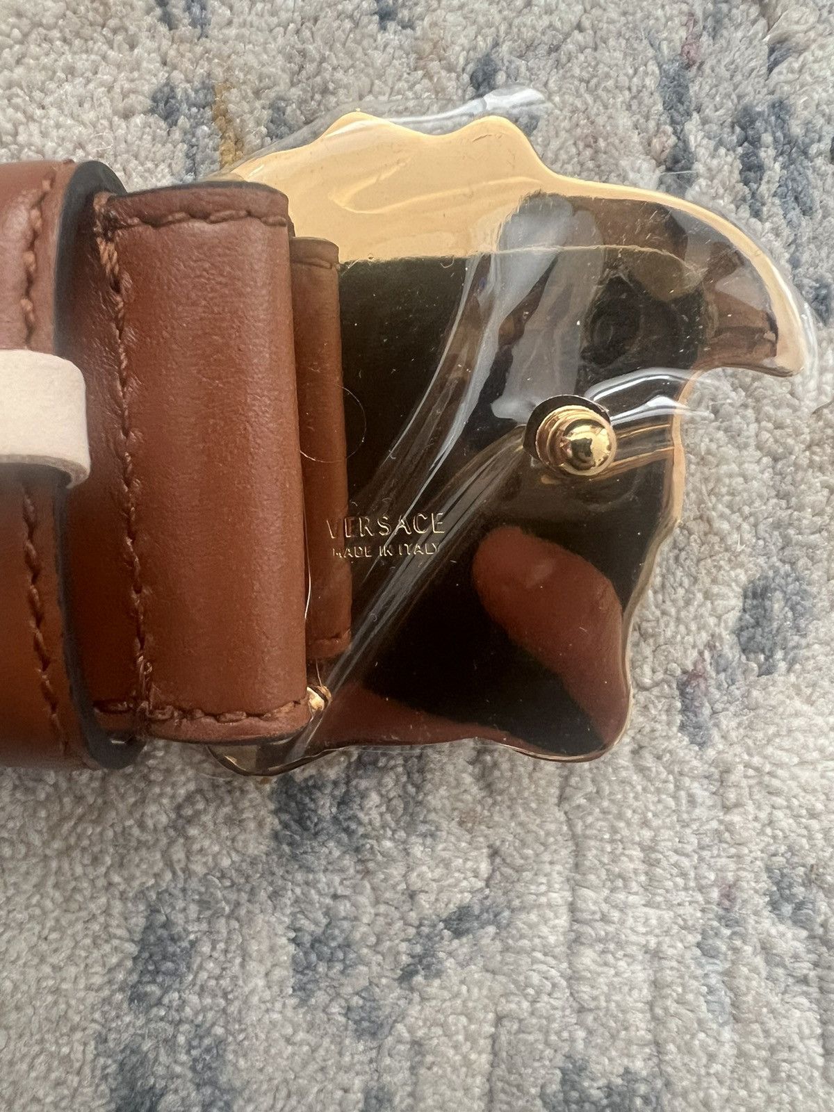 Versace × Versace Jeans Couture Versace Medusa Brown Leather Belt Sz 90/36 Size 36 - 5 Thumbnail