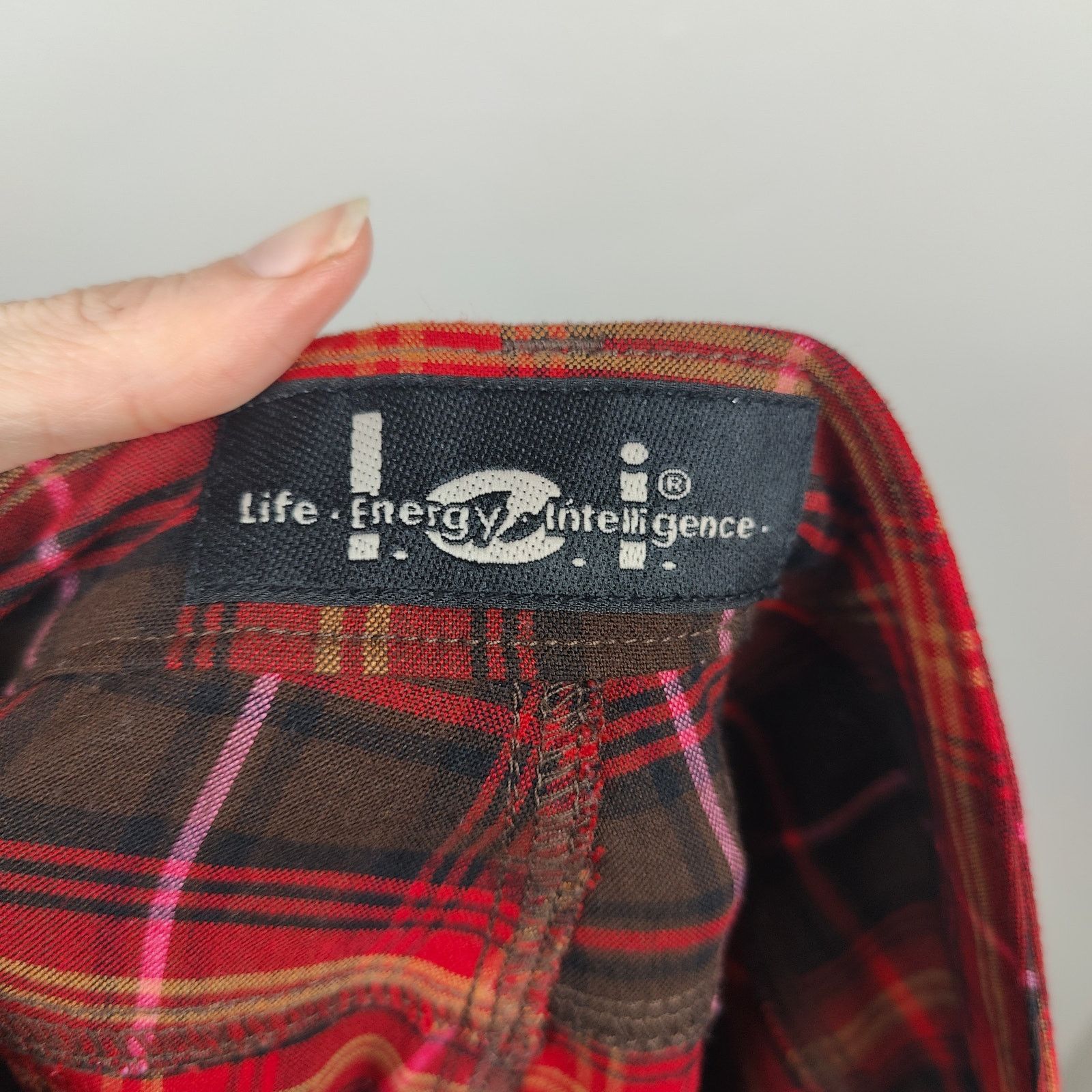 Other Vintage Y2K L.E.I. Plaid Flare Pants Womens 8/9 Red Emo Goth Size 30" / US 8 / IT 44 - 7 Thumbnail