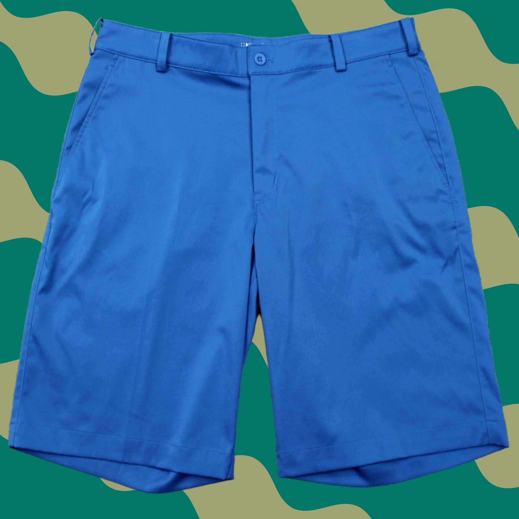 Nike Nike Flat Front Tech Shorts Mens 32 Blue Dri-Fit 11" Inseam Casual, Travel, Workwear/ Chino, Stretch Denim? Size US 32 / EU 48 - 1 Thumbnail