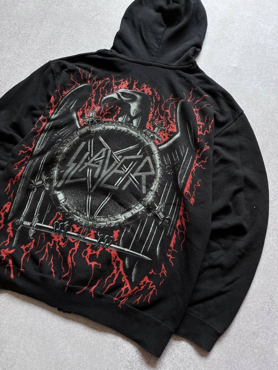 Slayer Vintage Slayer Overprint Eagle Boxy Zip Hoodie Y2K L Size US L / EU 52-54 / 3 - 5 Thumbnail