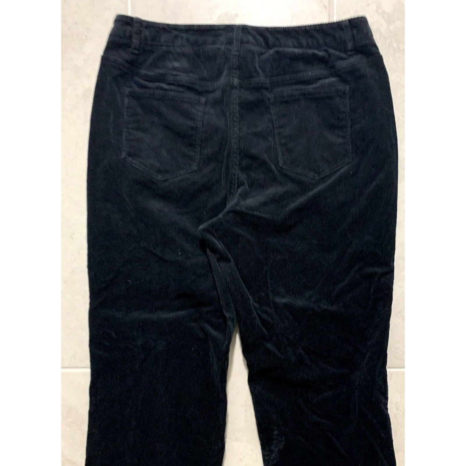 Vintage VINTAGE? No. Refocus: Women's 10P Appleseed's Black Corduroy Pants 30x28 Petites Straight Leg Jeans? Size 32" / US 10 / IT 46 - 6 Thumbnail