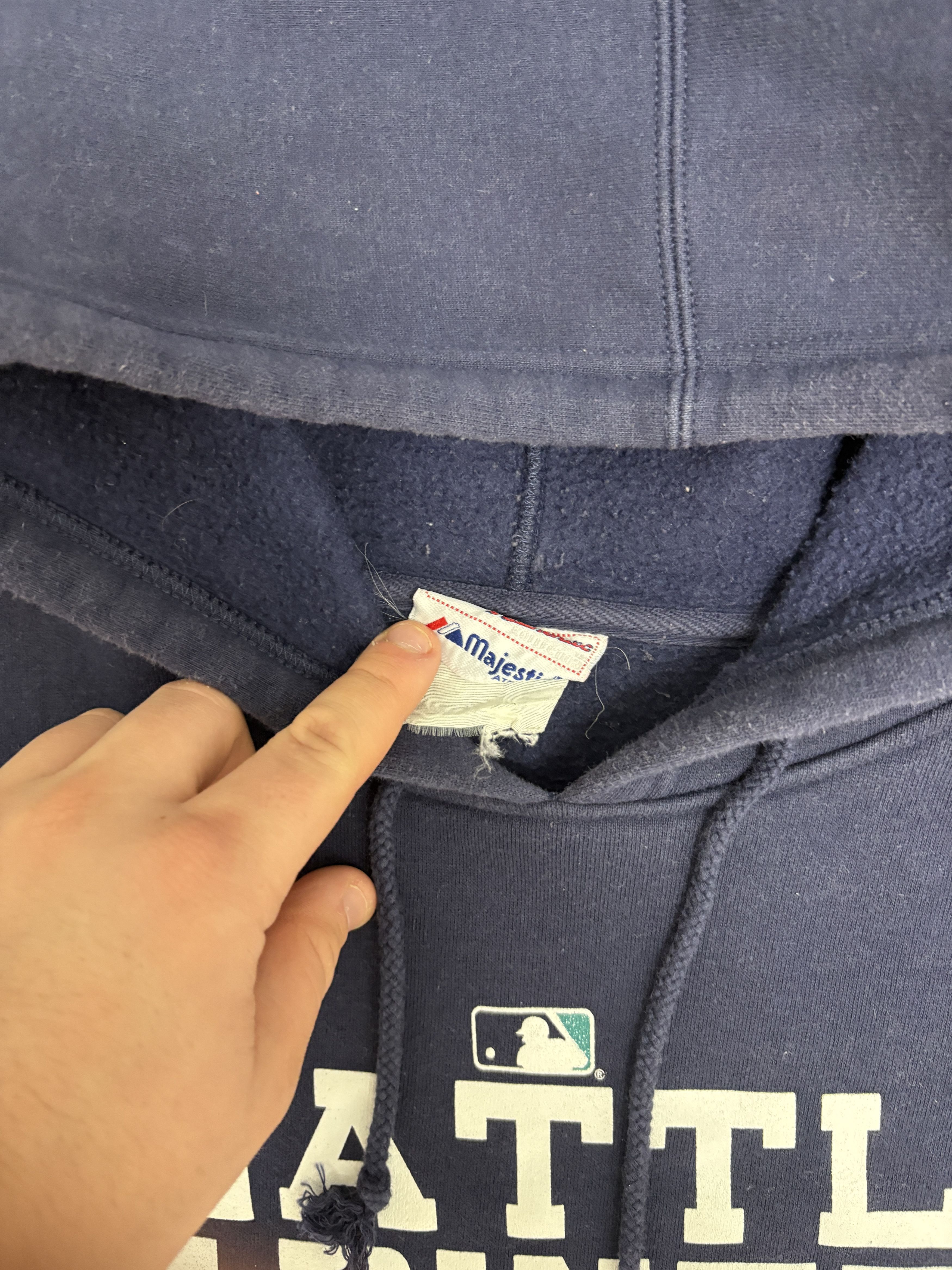 Majestic Seattle Mariners Vintage Blue Hoodie Sweatshirt Size US XXL / EU 58 / 5 - 7 Thumbnail