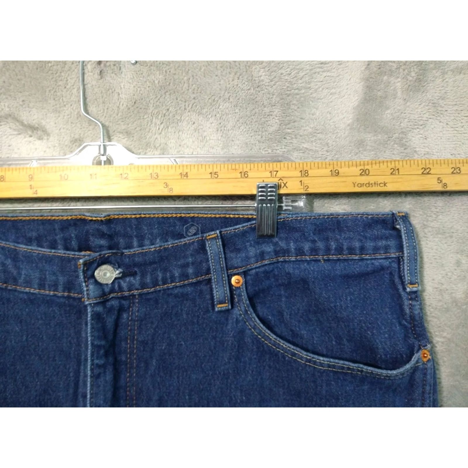 Levi's Levis Jeans Mens 44x32 Blue Denim Western Fit Straight Leg High Rise Stretch Size US 44 / EU 60 - 3 Thumbnail